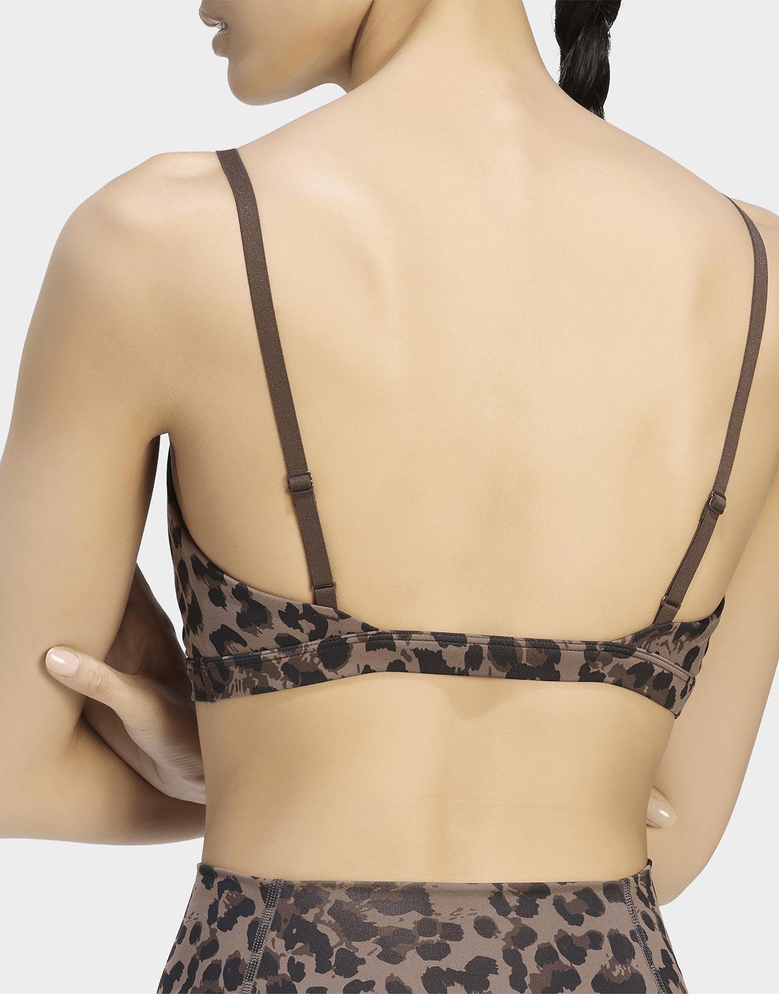 adidas Brassière léopard 3 bandes Optime Essentials Maintien léger