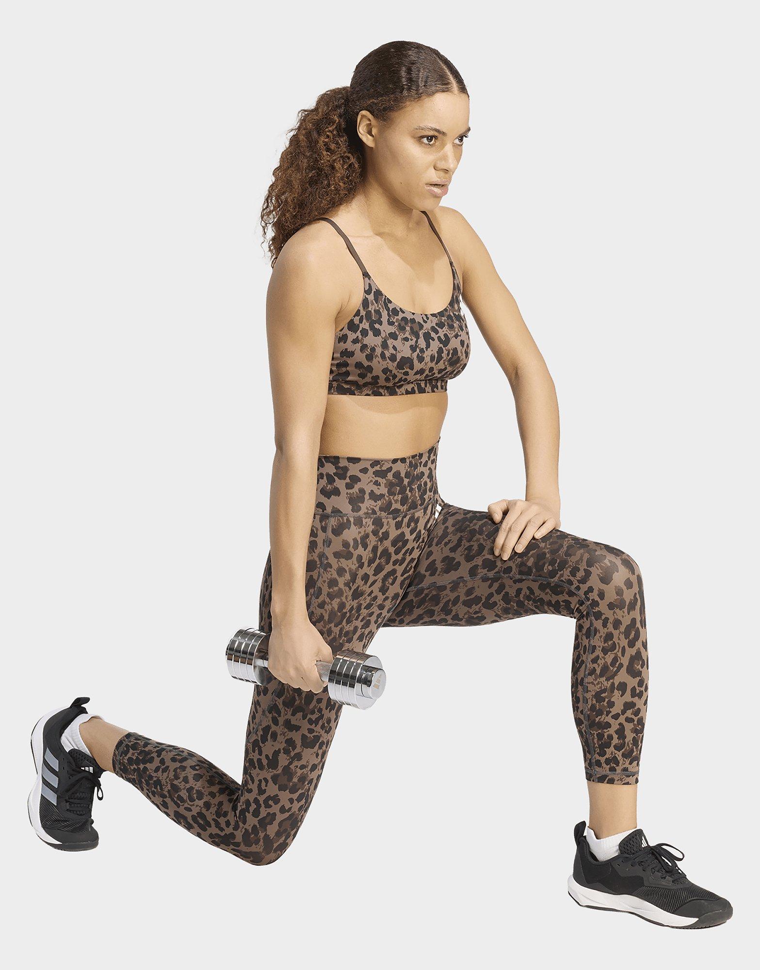 adidas Legging 7/8 léopard 3 bandes Optime Essentials