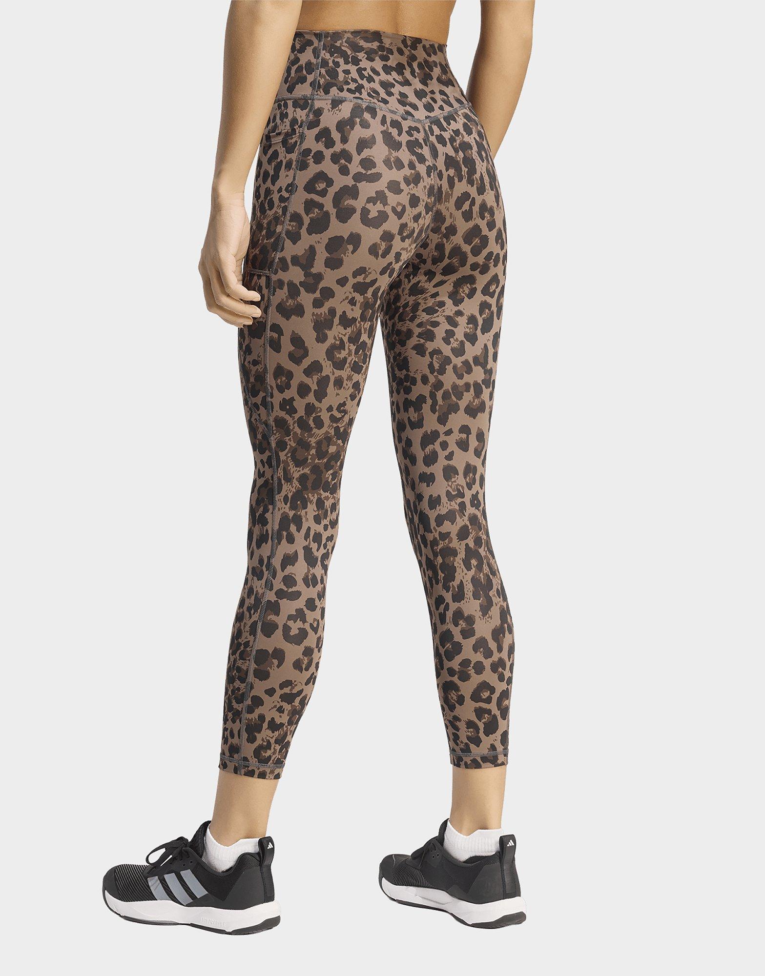 adidas Legging 7/8 léopard 3 bandes Optime Essentials