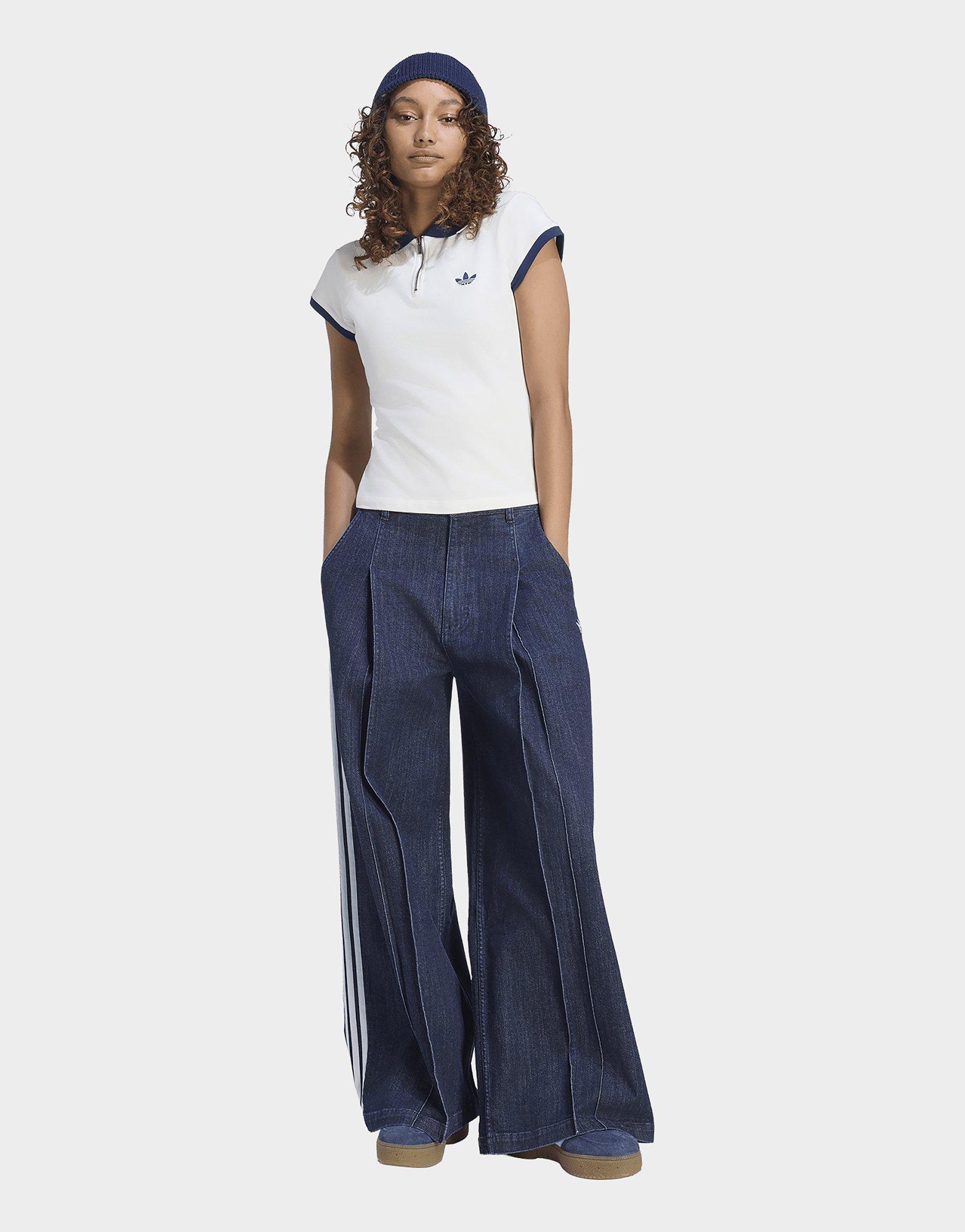 adidas Denim Pleats Hose, Weites Bein