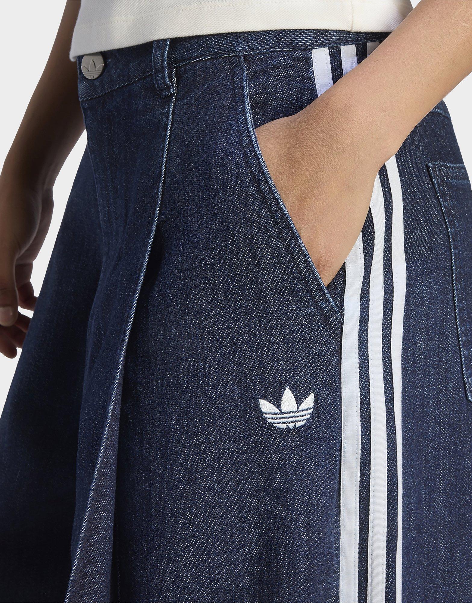 adidas Denim Pleats Hose, Weites Bein
