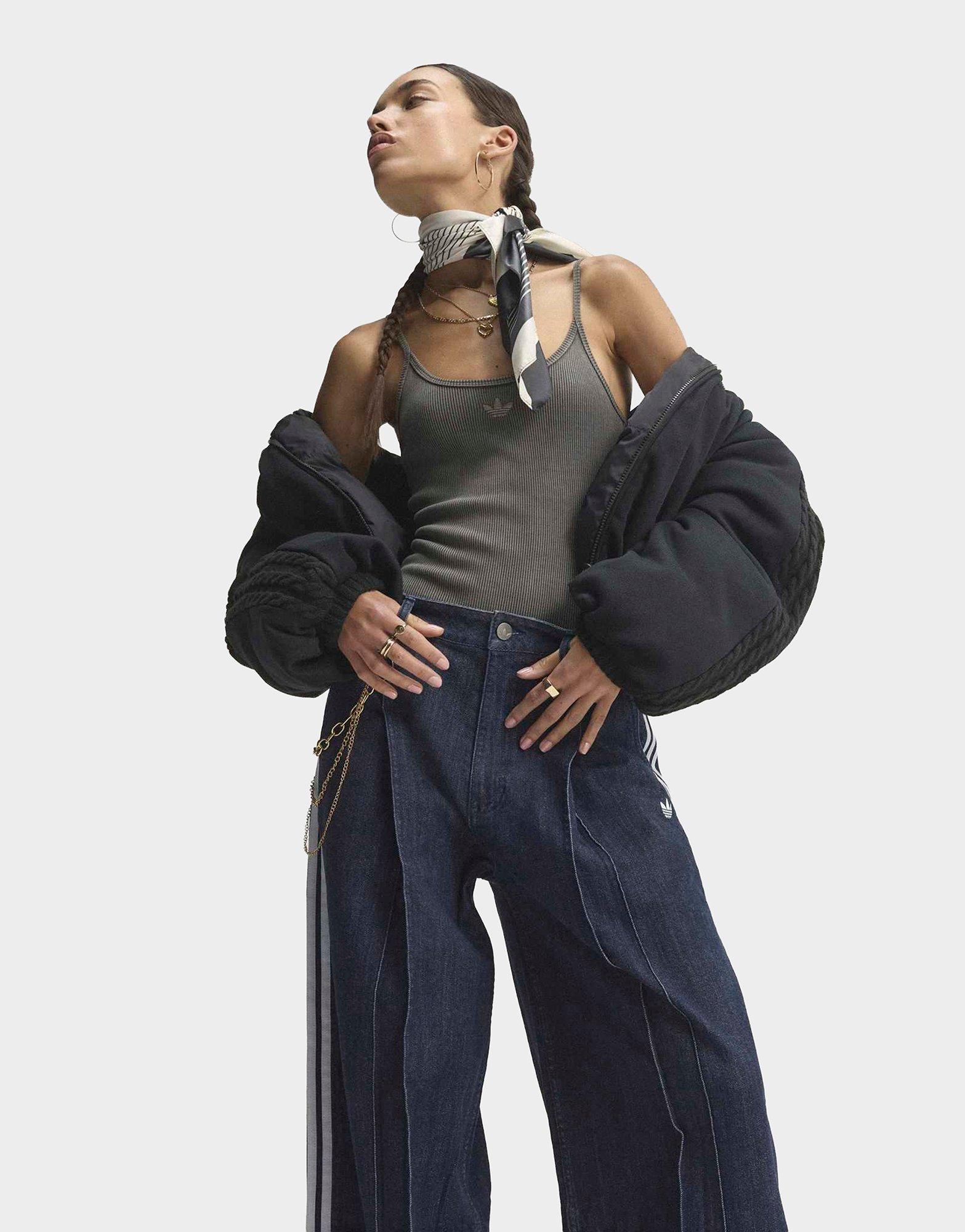 adidas Pantalon Wide Leg Denim Plissé