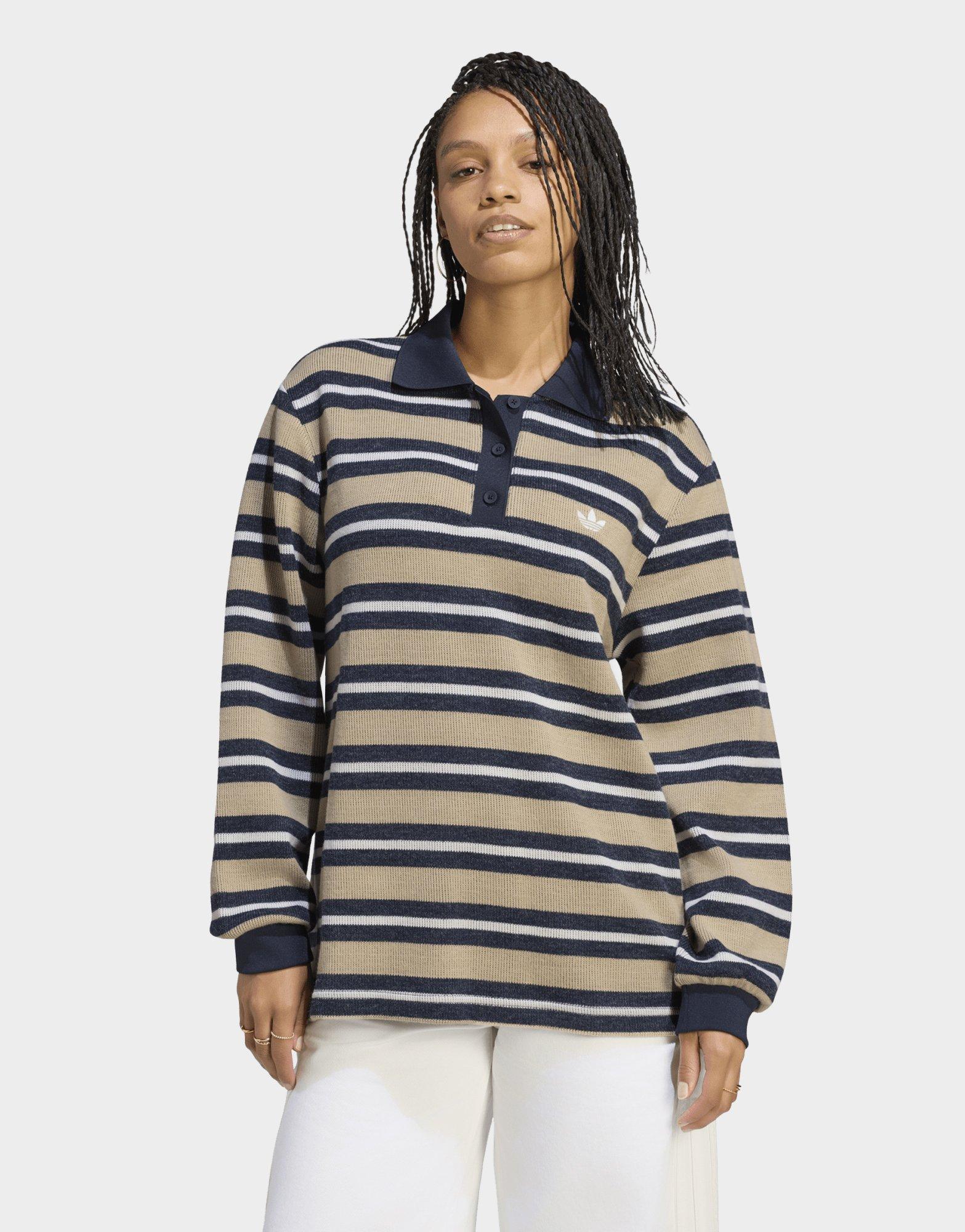 adidas Stripe Knitted POLO Top