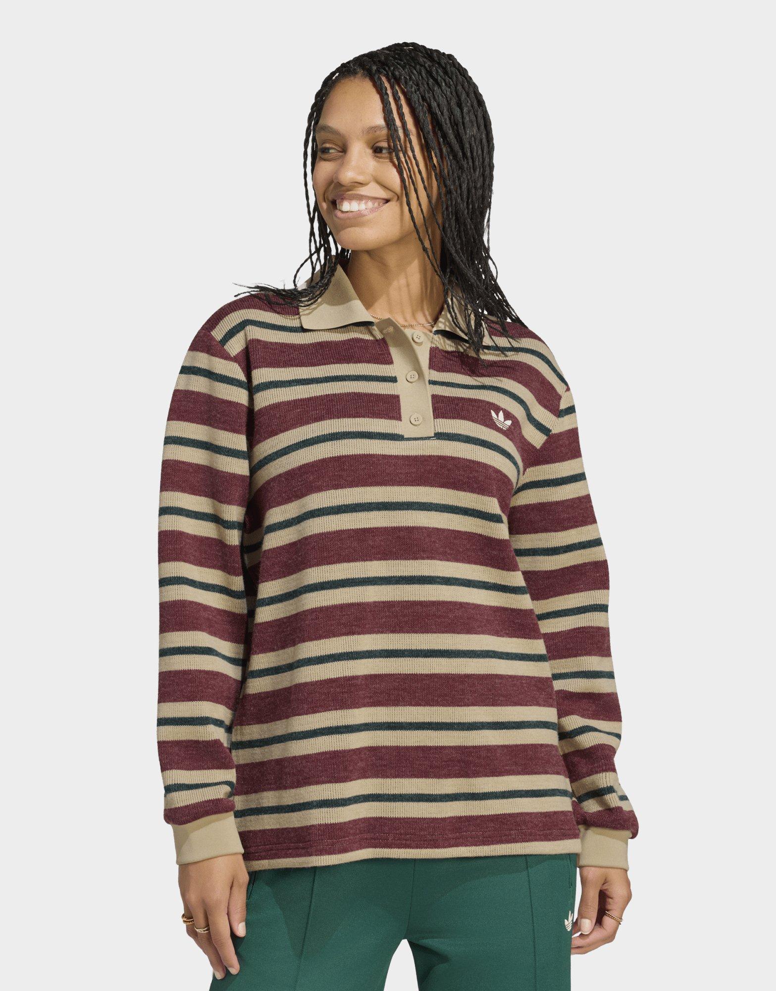 adidas Stripe Knitted POLO Top