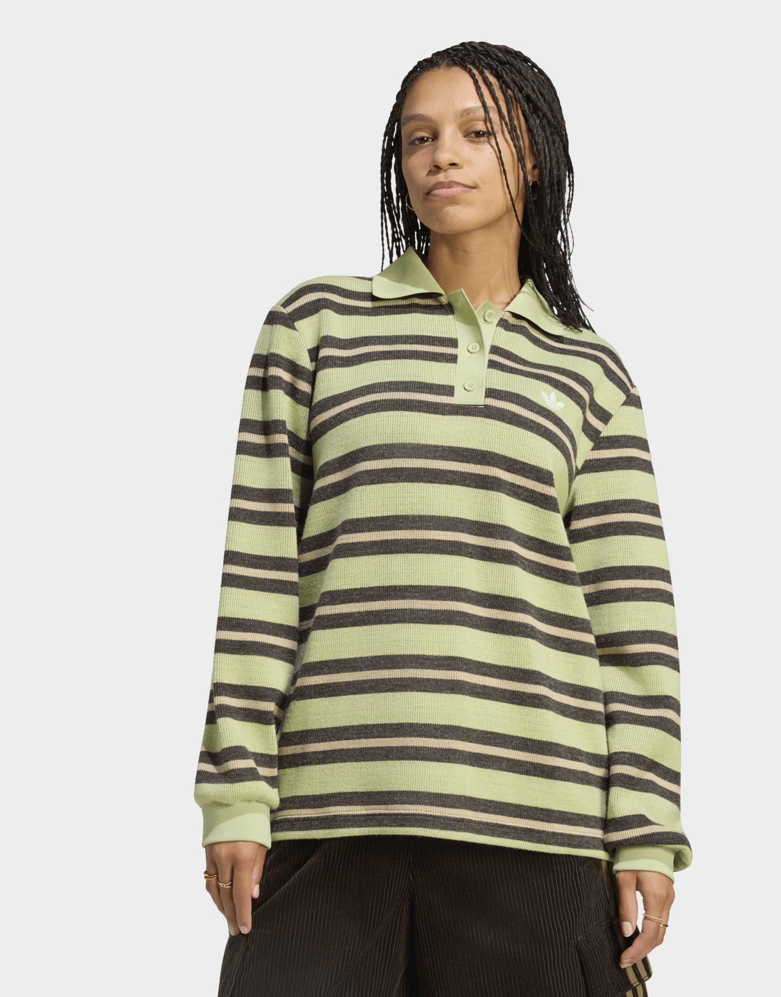 adidas Stripe Knitted POLO Top