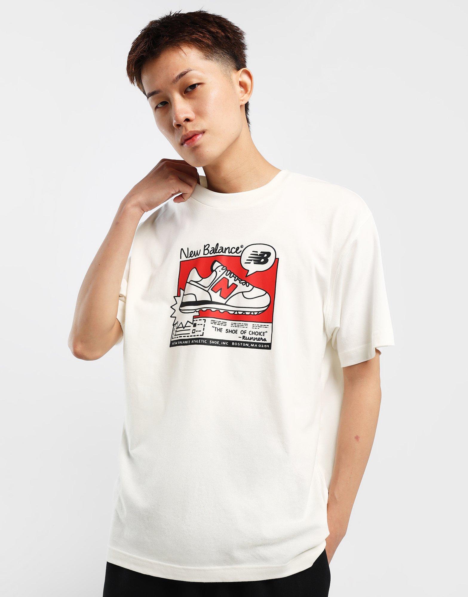 New balance white t on sale shirt