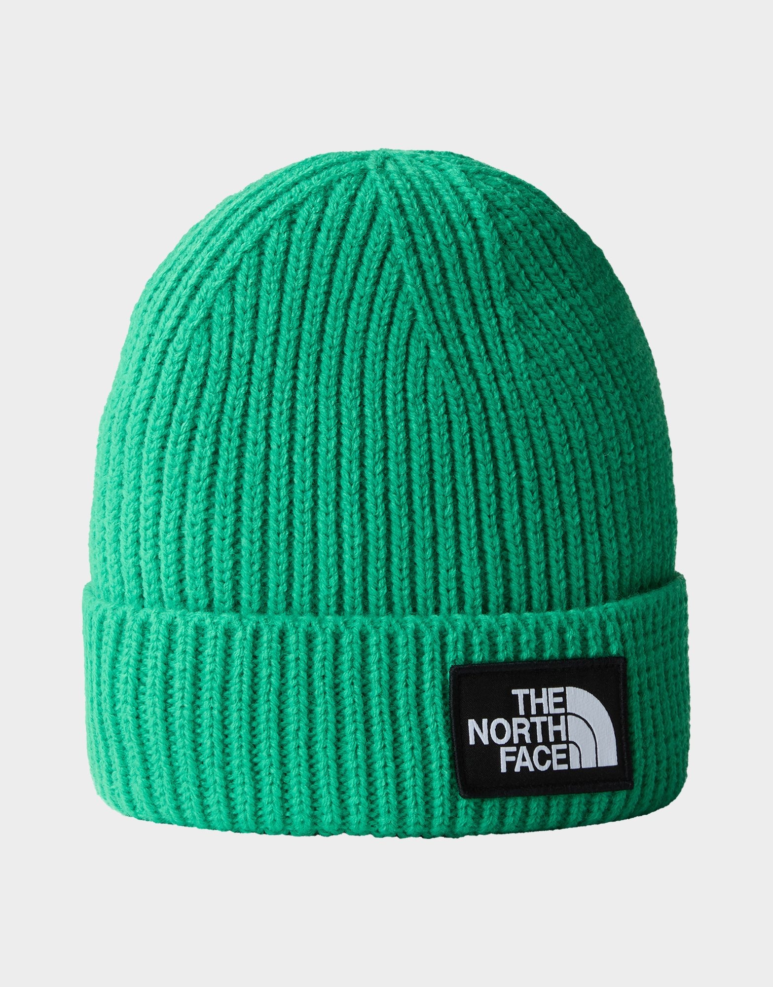 Green The North Face Logo Box Cuffed Beanie | JD Sports UK