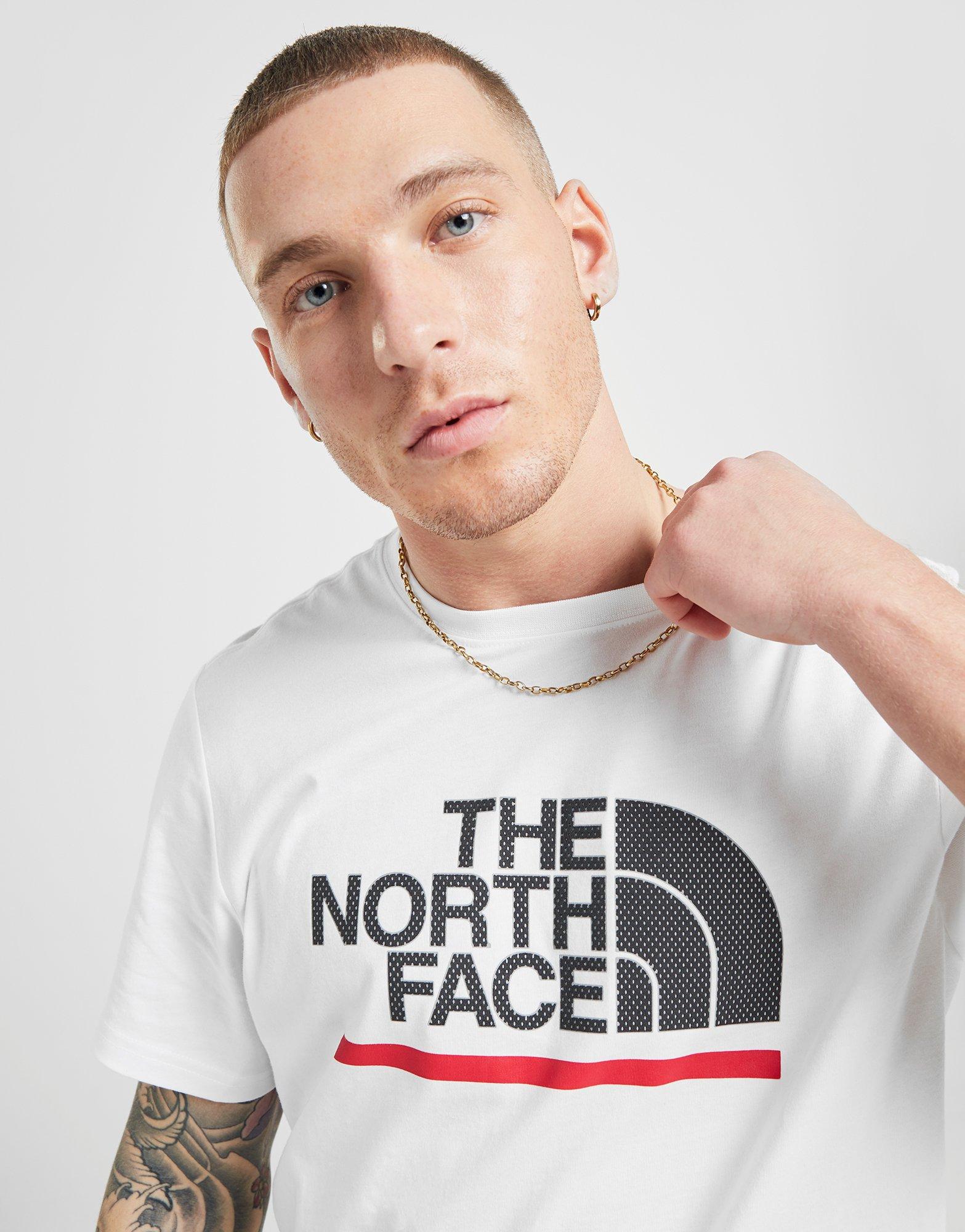 black and white north face t shirt