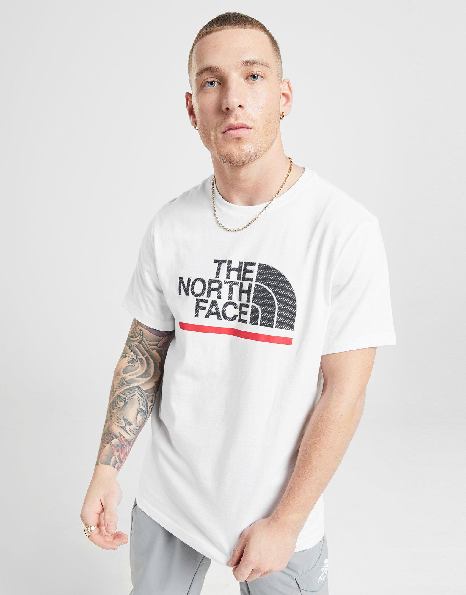 black and white north face t shirt