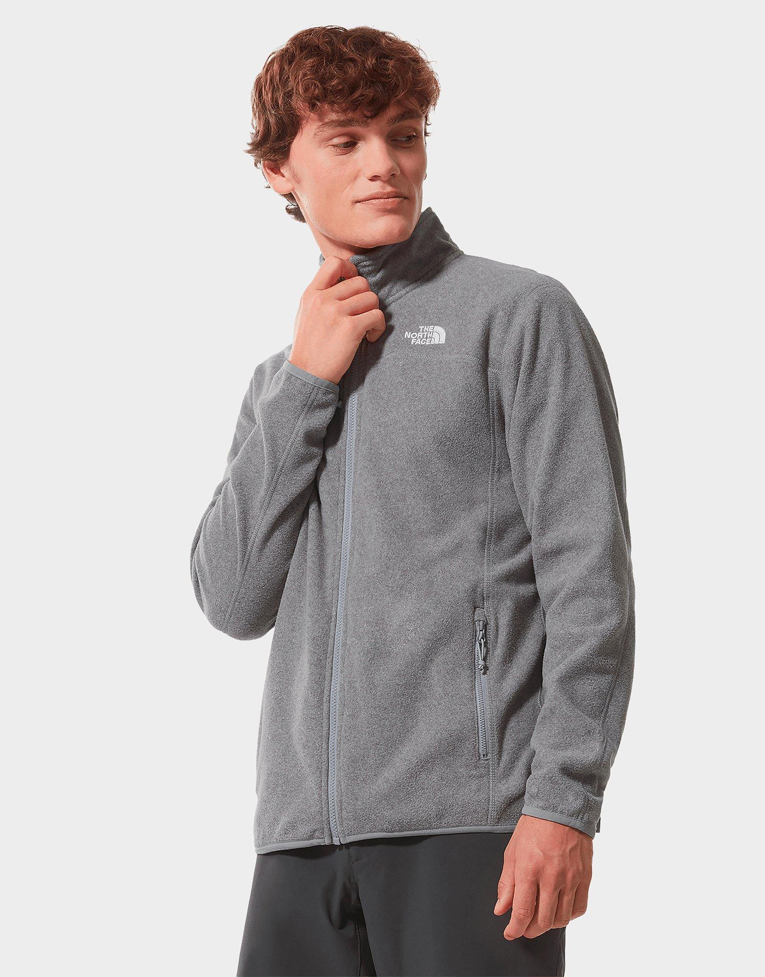 the north face 100 glacier full zip fleece in grey - Main Image