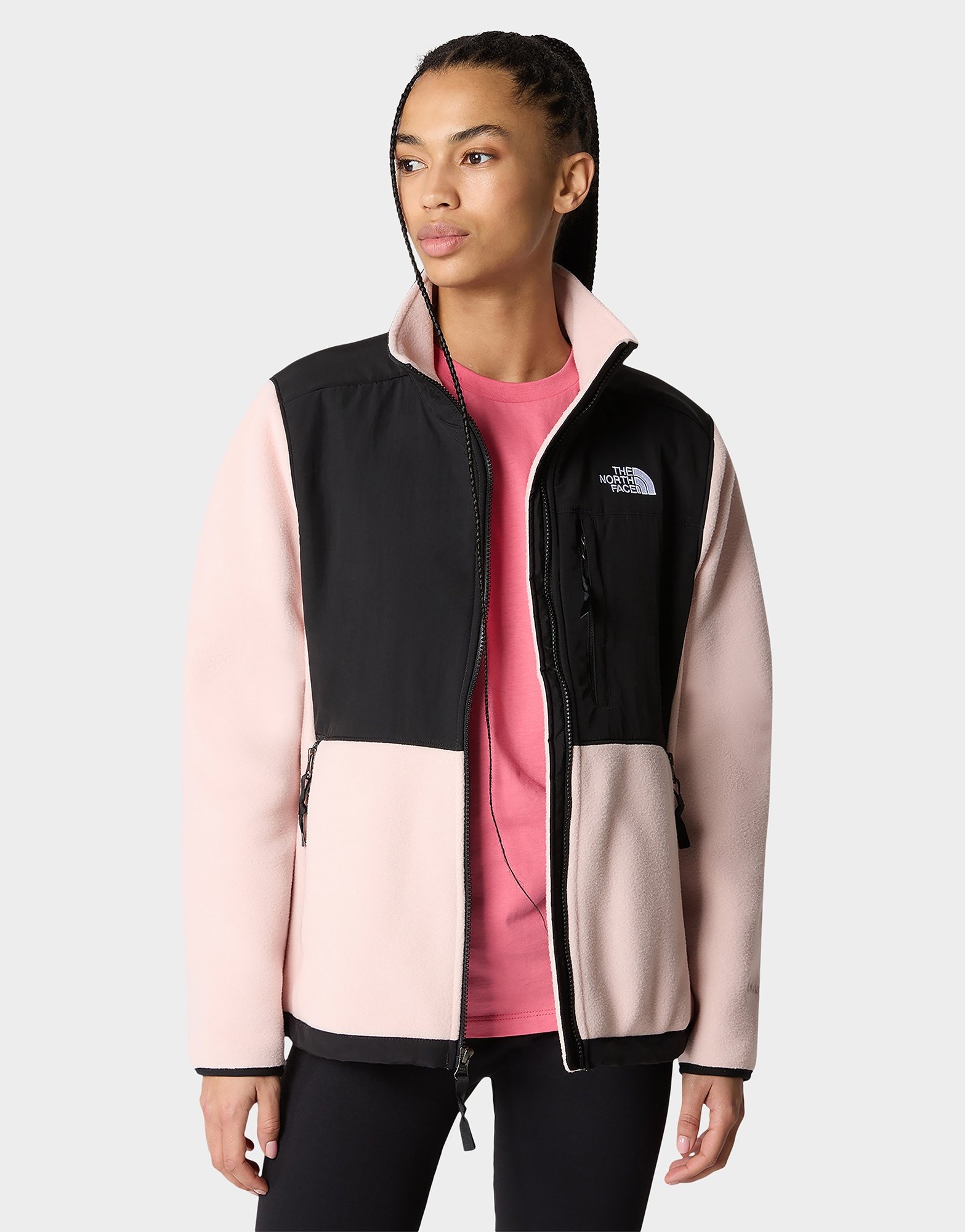 Pink north face vest best sale