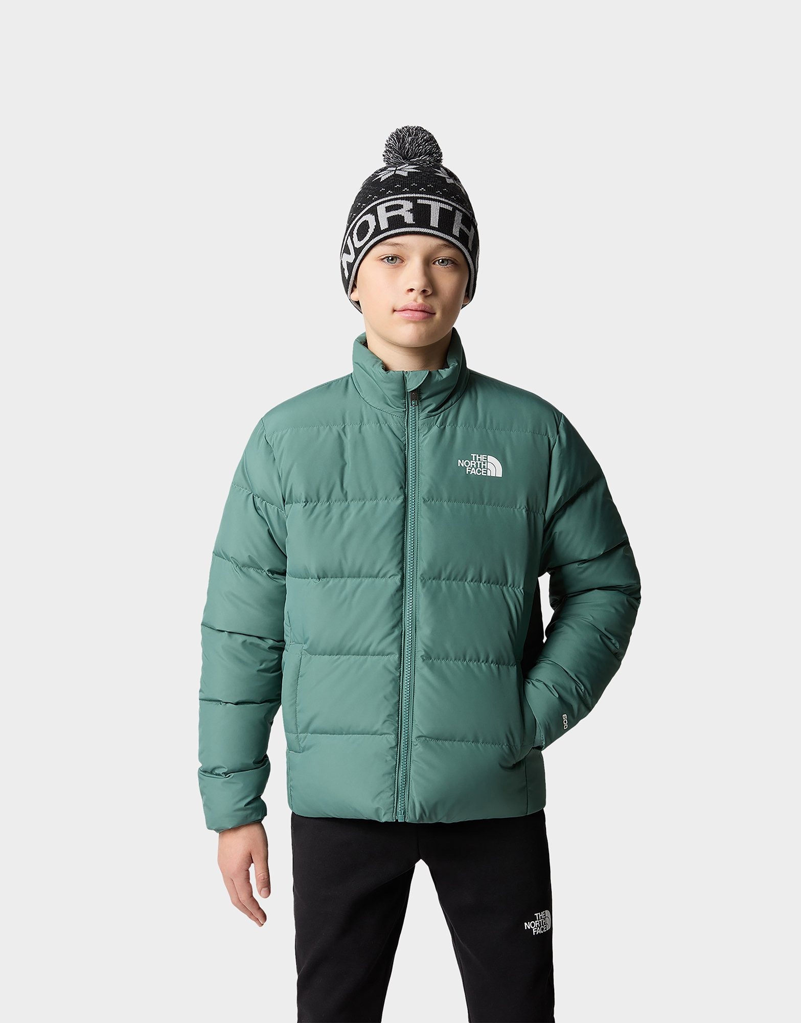 Green The North Face Reversible North Down Jacket Junior | JD Sports UK