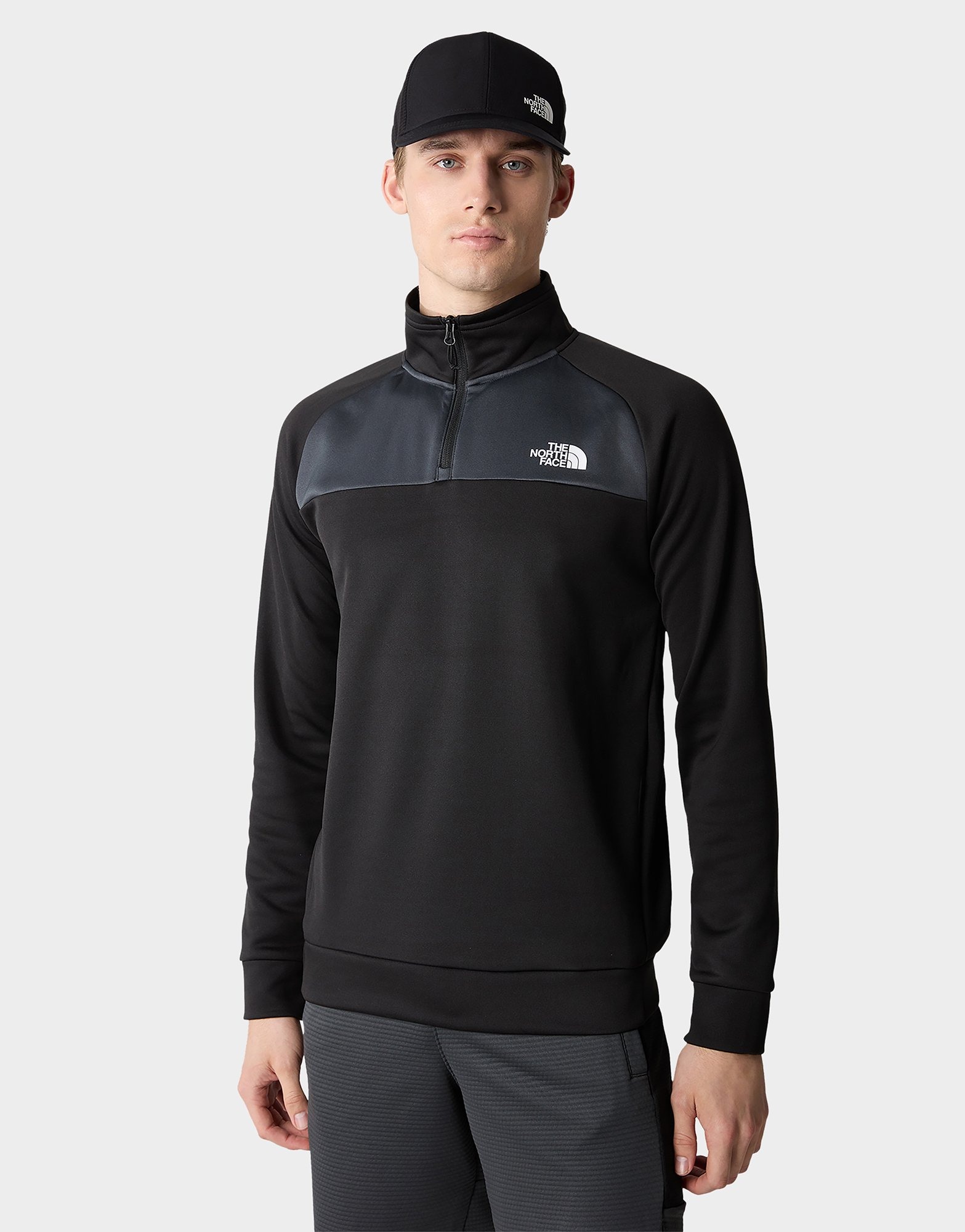 Black The North Face Reaxion 1/4 Zip Fleece Top | JD Sports UK