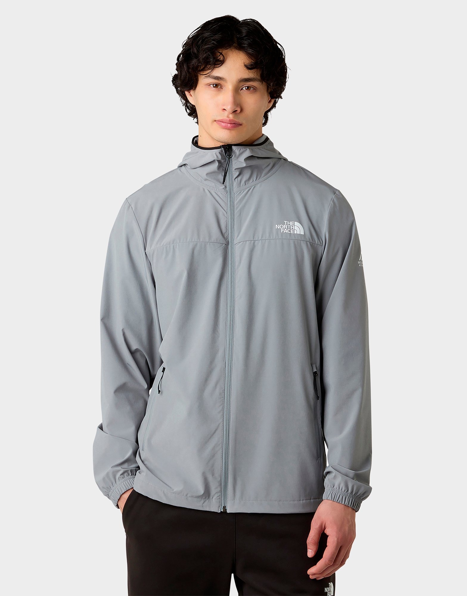 Grey The North Face M Mountain Athletics Hooded Wind Jacket