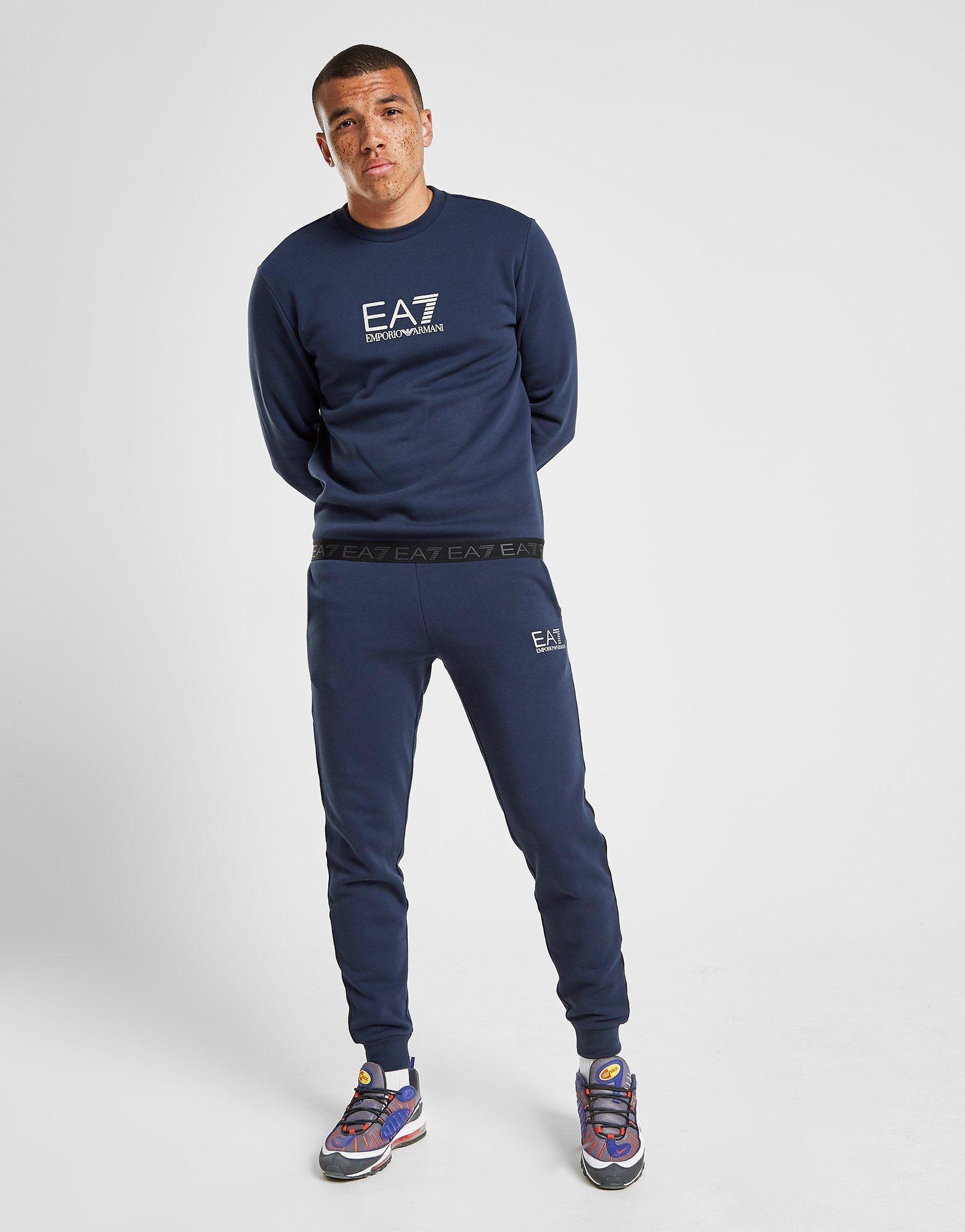 emporio armani taped jogger sweat in navy