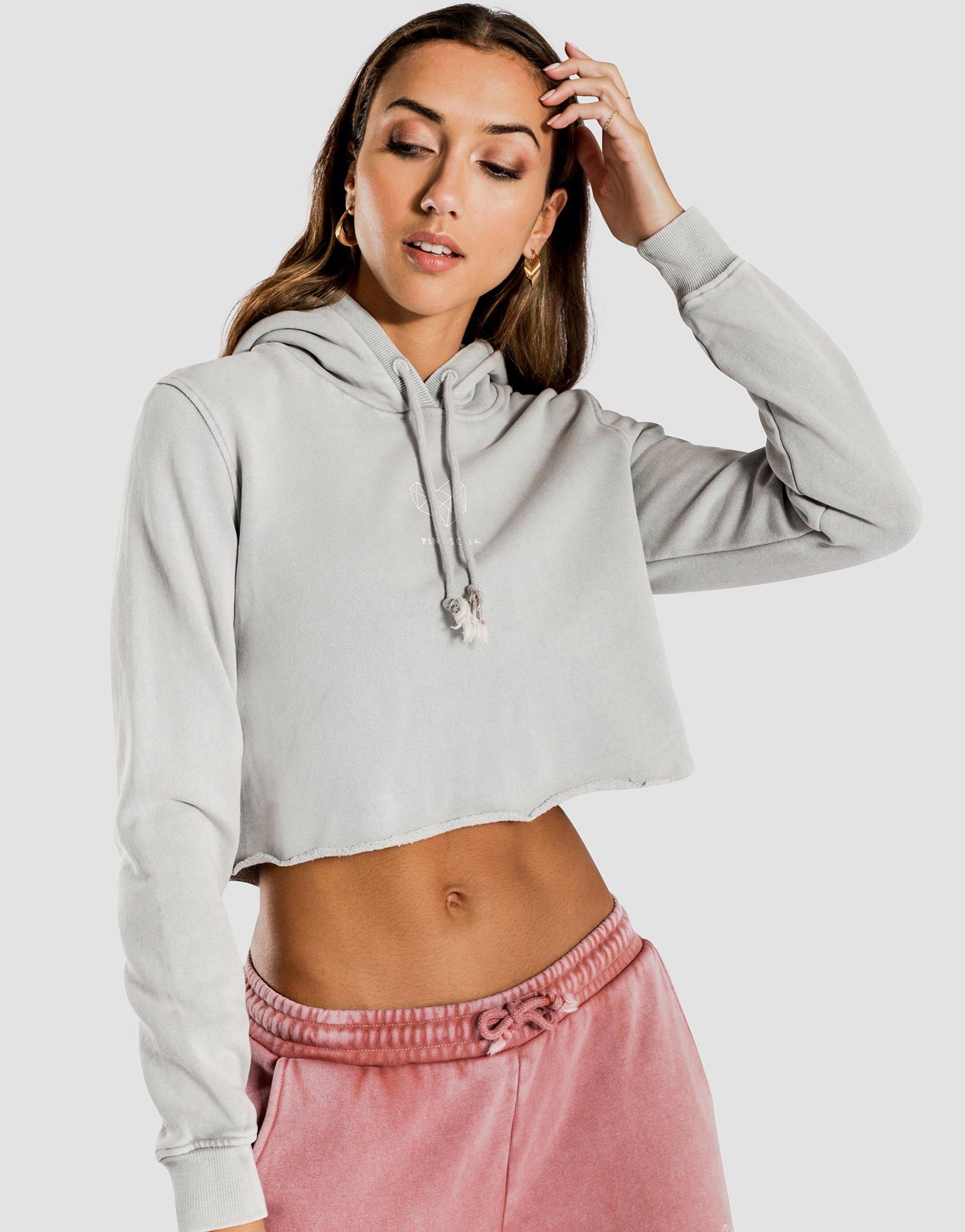 pink soda cropped overhead hoodie