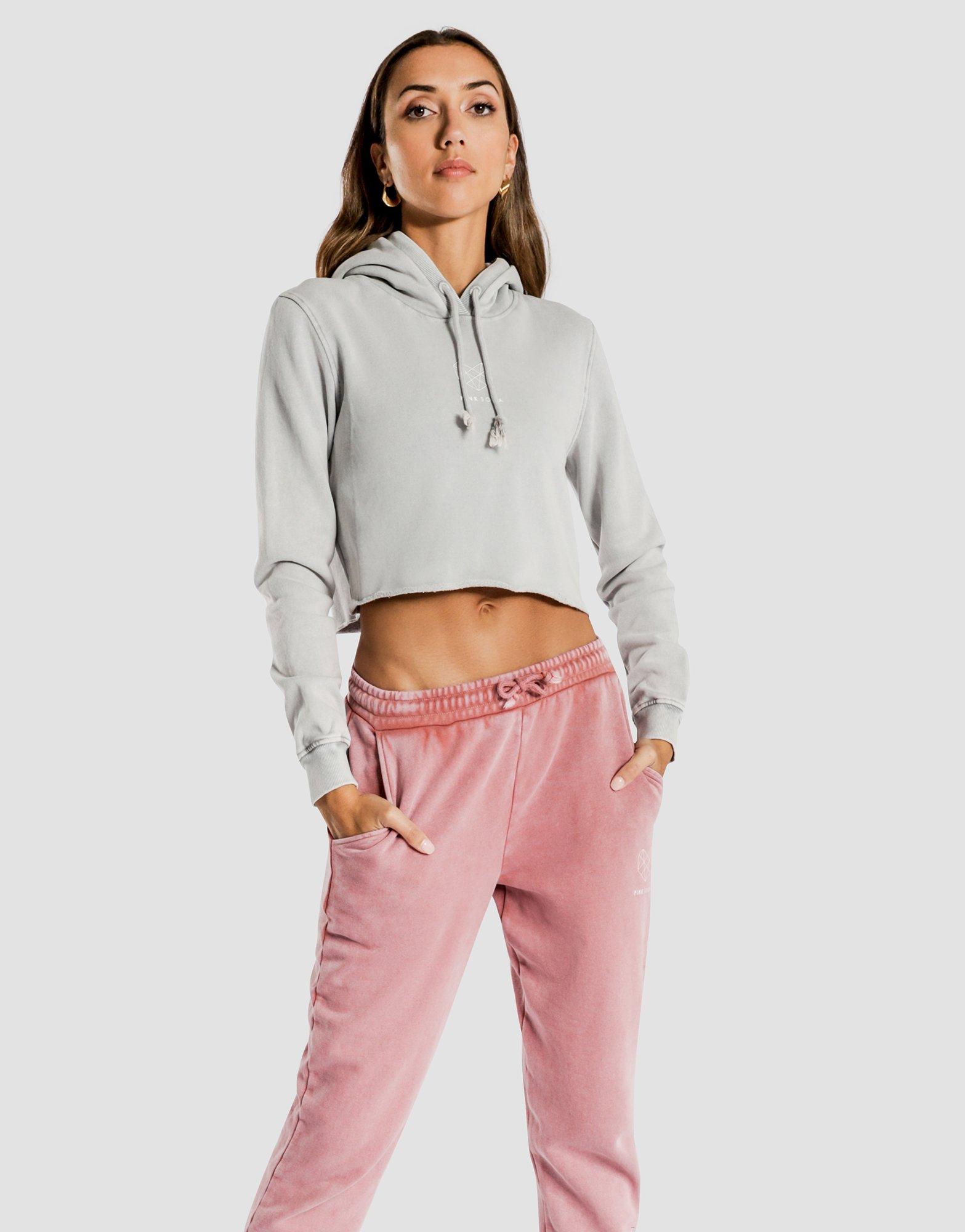 pink soda cropped overhead hoodie