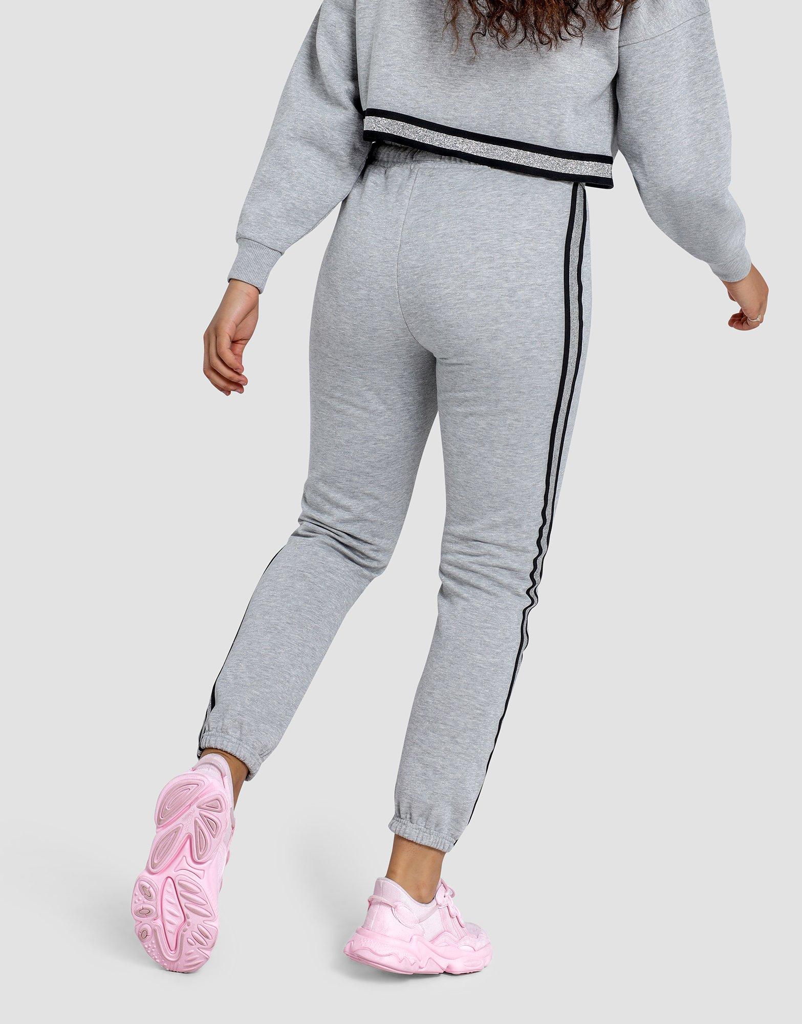 pink soda grey joggers
