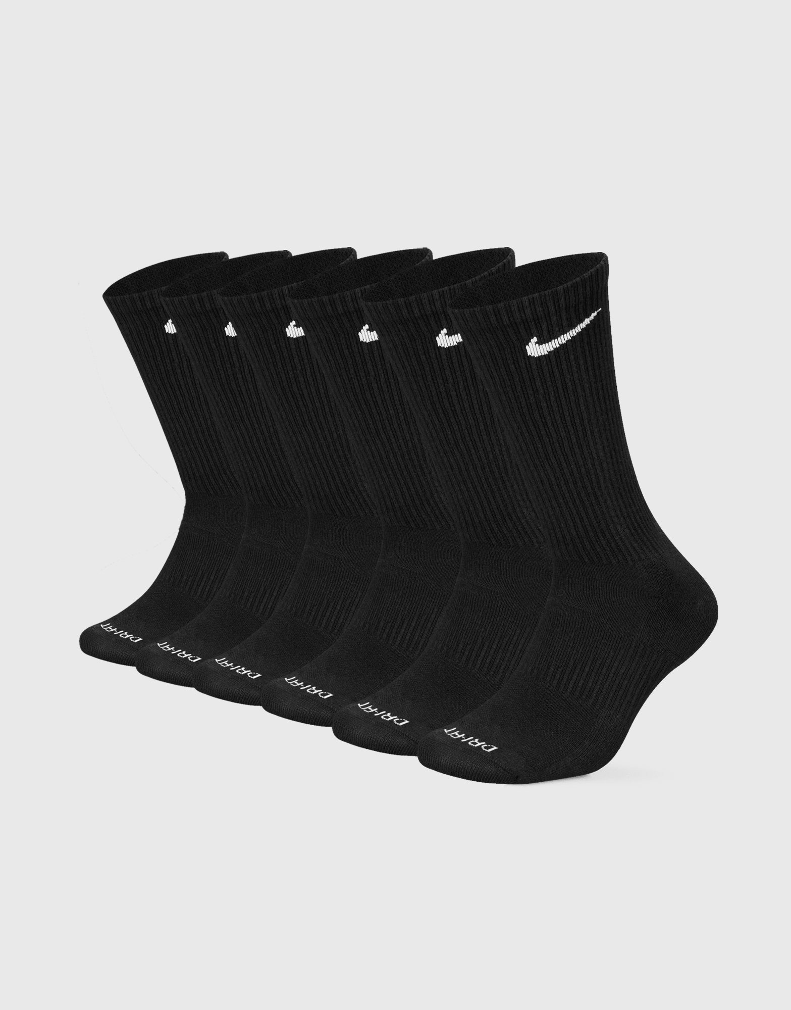 Black Nike Everyday Plus Crew Socks 6 Pack - JD Sports