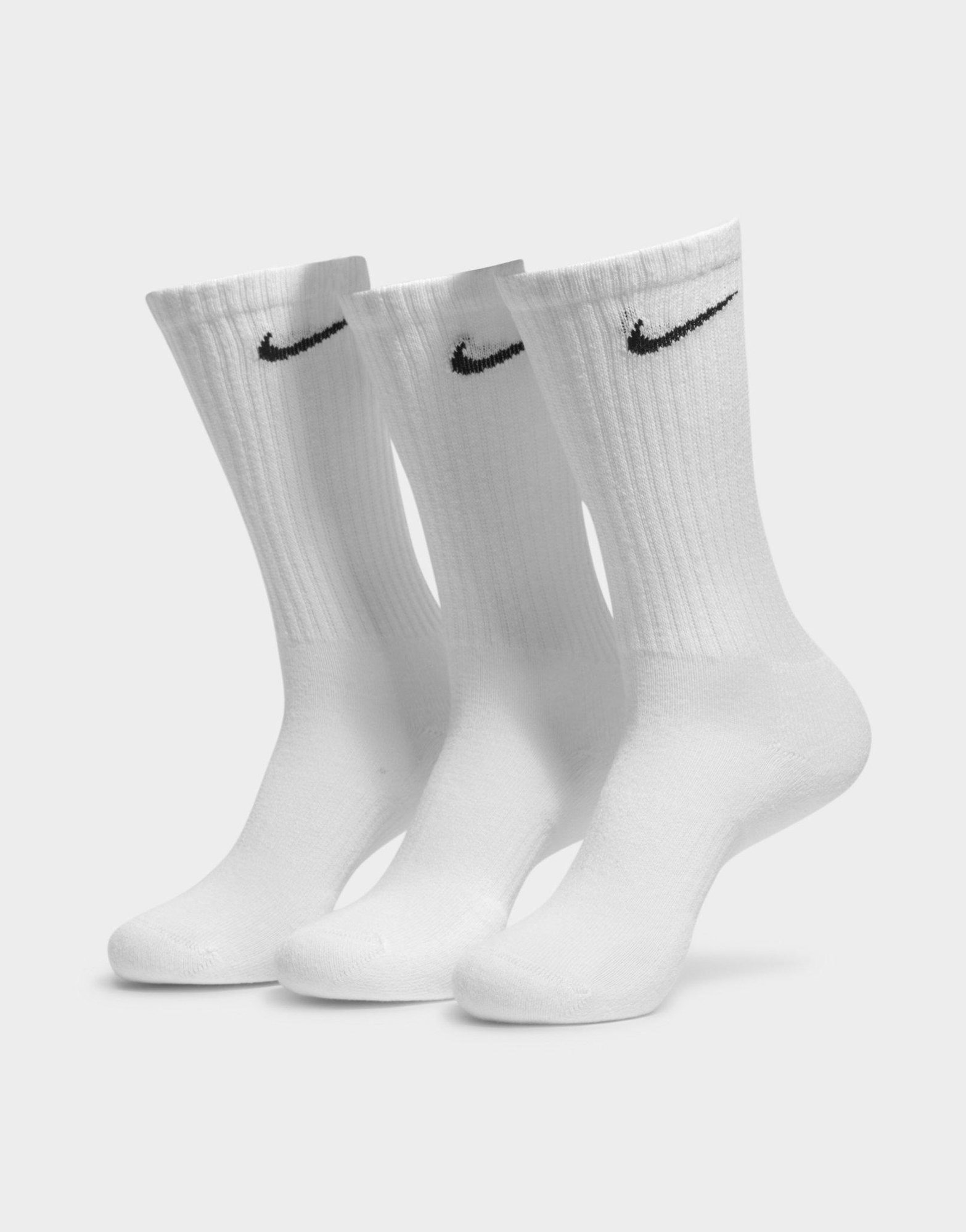 White Nike Everyday Cushioned Training Crew Socks (3 Pairs) - JD Sports ...