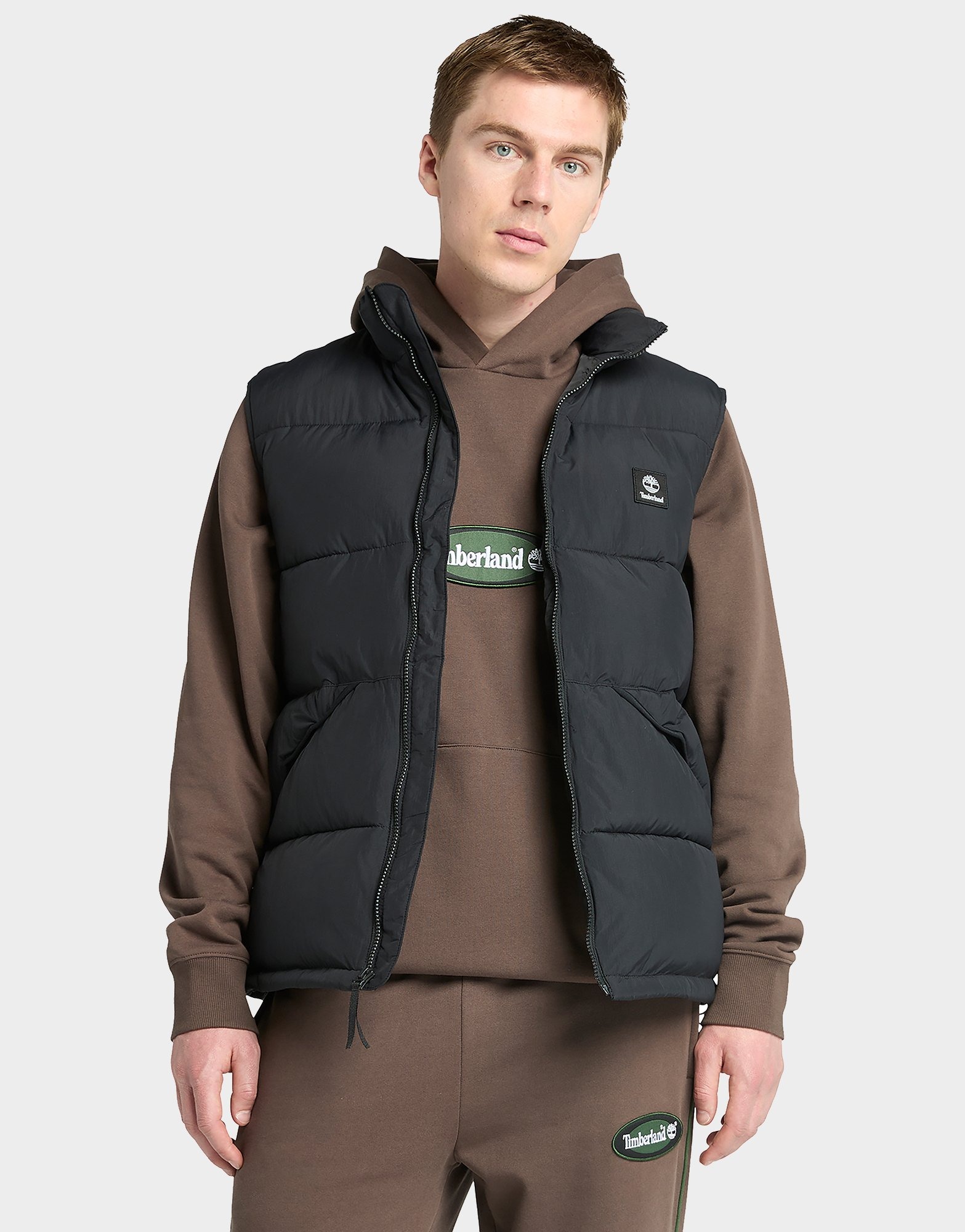 Black Timberland Synthetic insulated puffer vest JD Sports UK