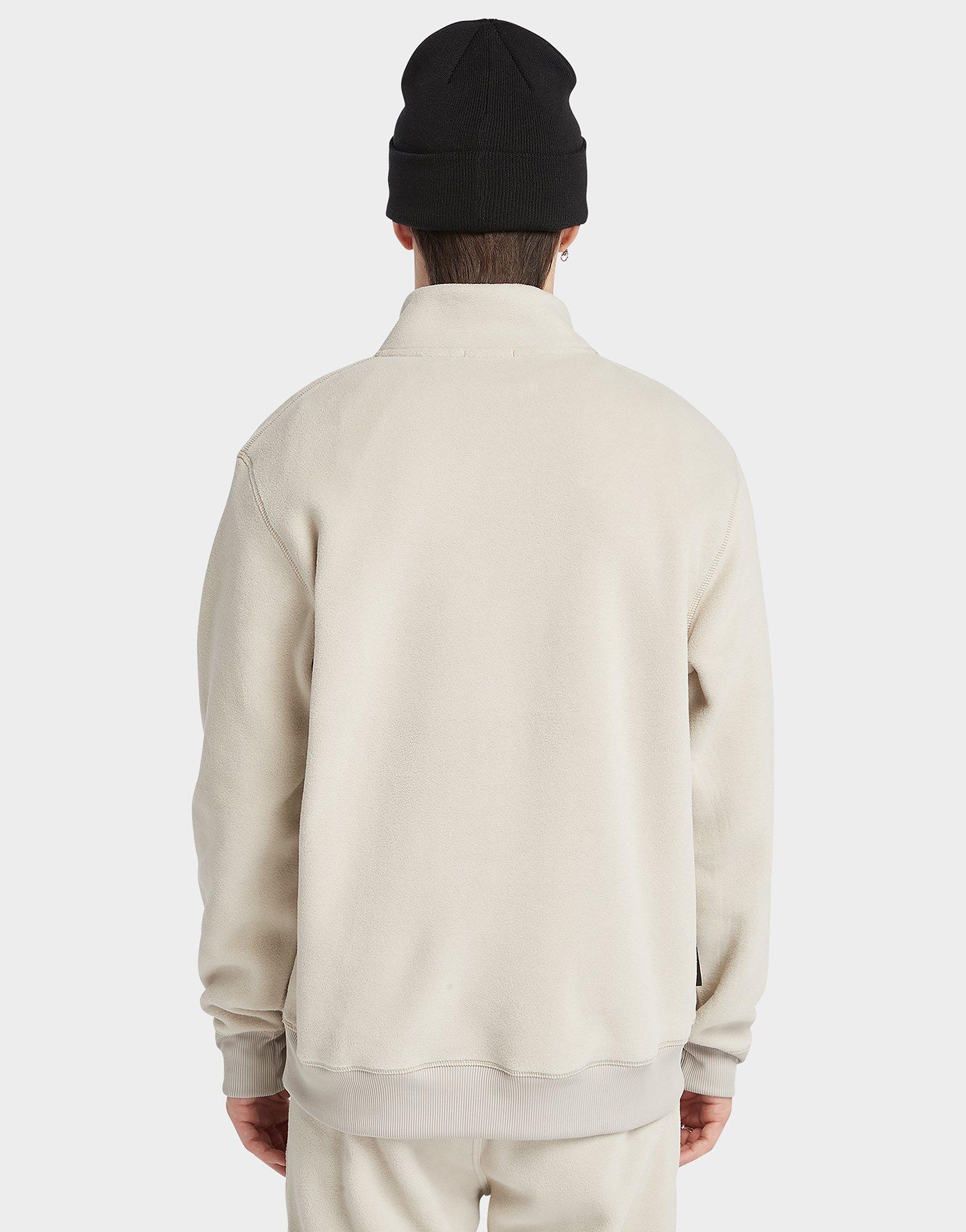 White Timberland 1/4 Zip Sweatshirt with Polartec 200 Series Fleece