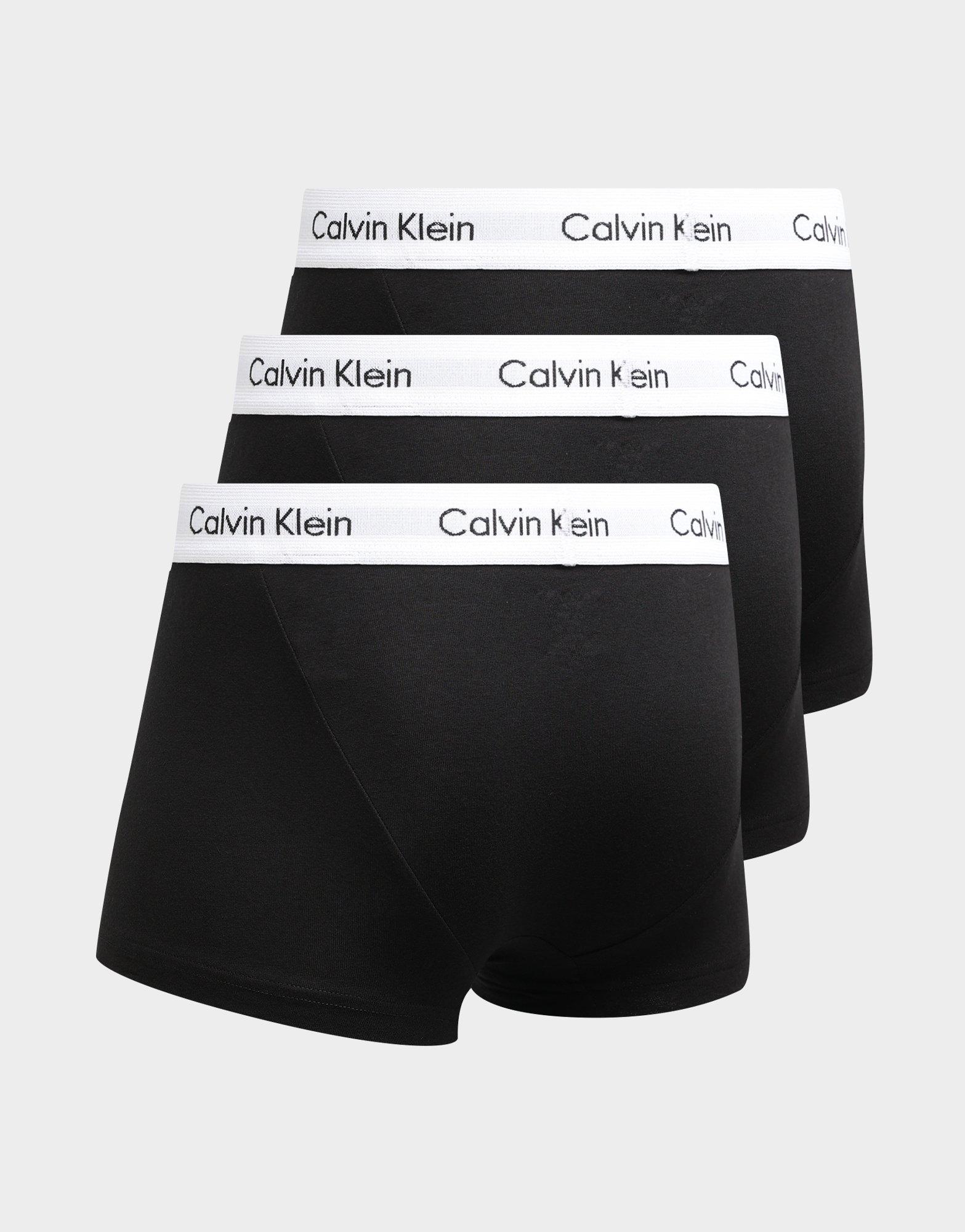 Black Calvin Klein Underwear Cotton Stretch Low Rise Trunks 3 Pack JD Sports Singapore