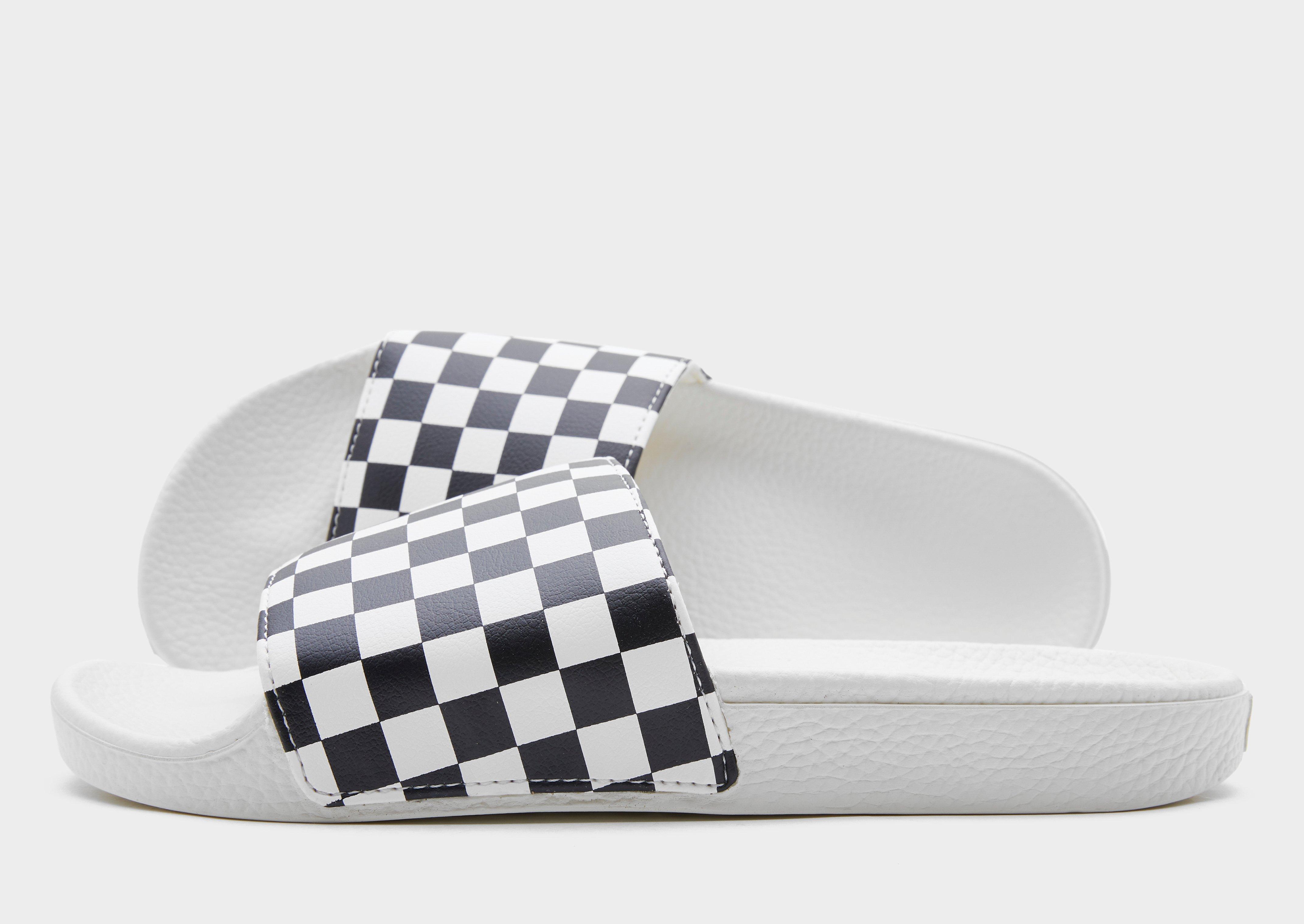 checkerboard slippers vans