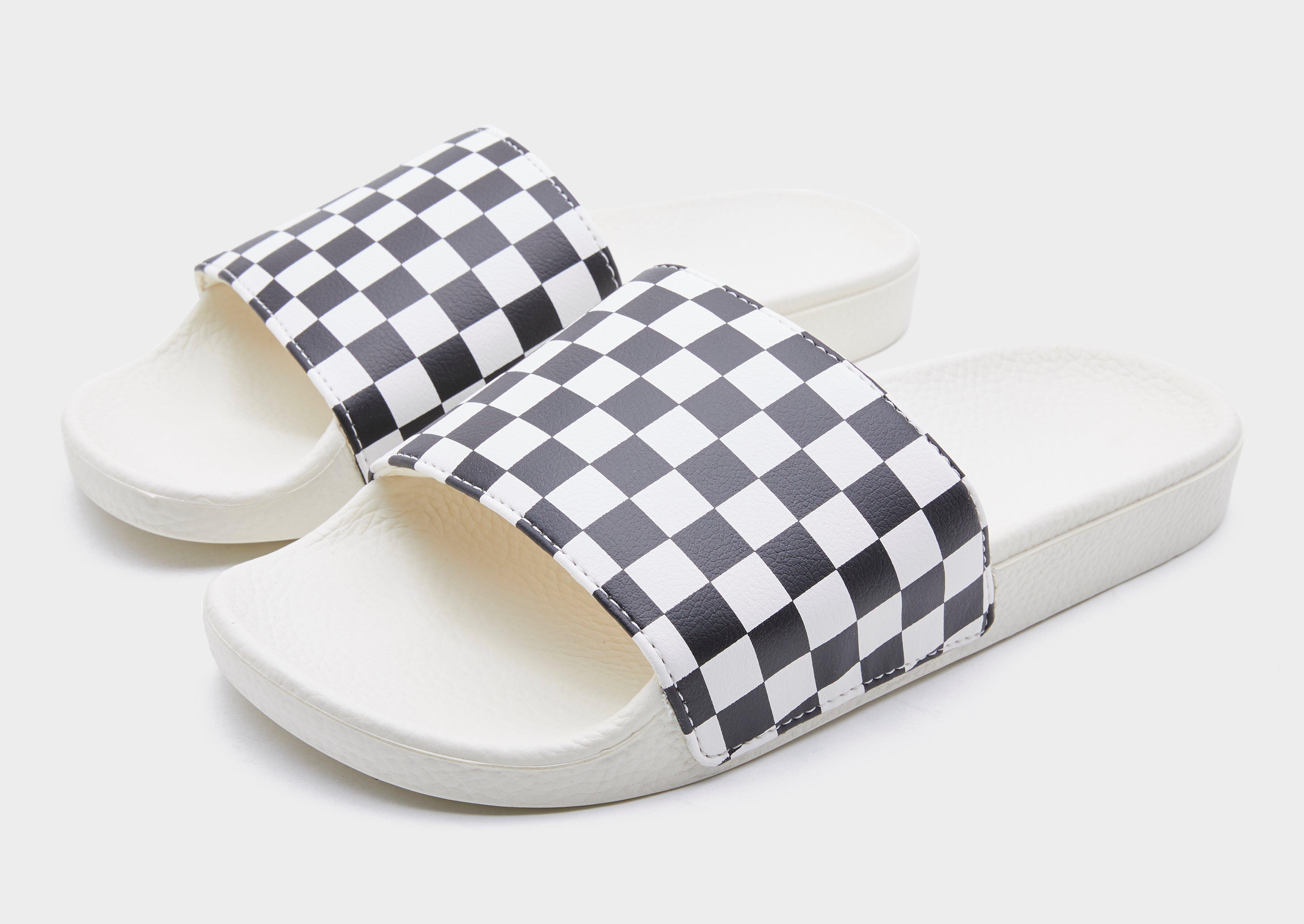 vans slides checkered