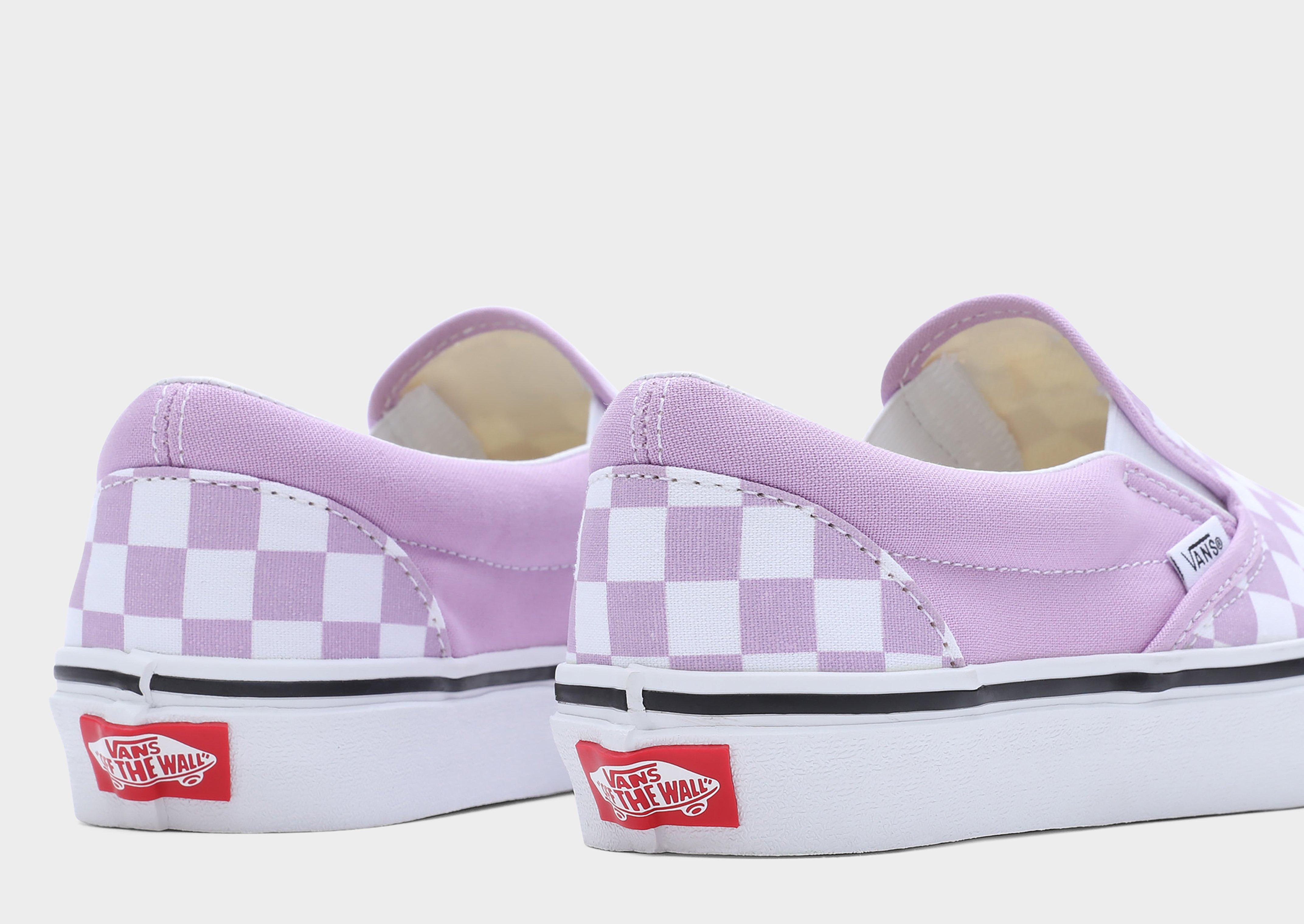 Purple and white slip on vans best sale