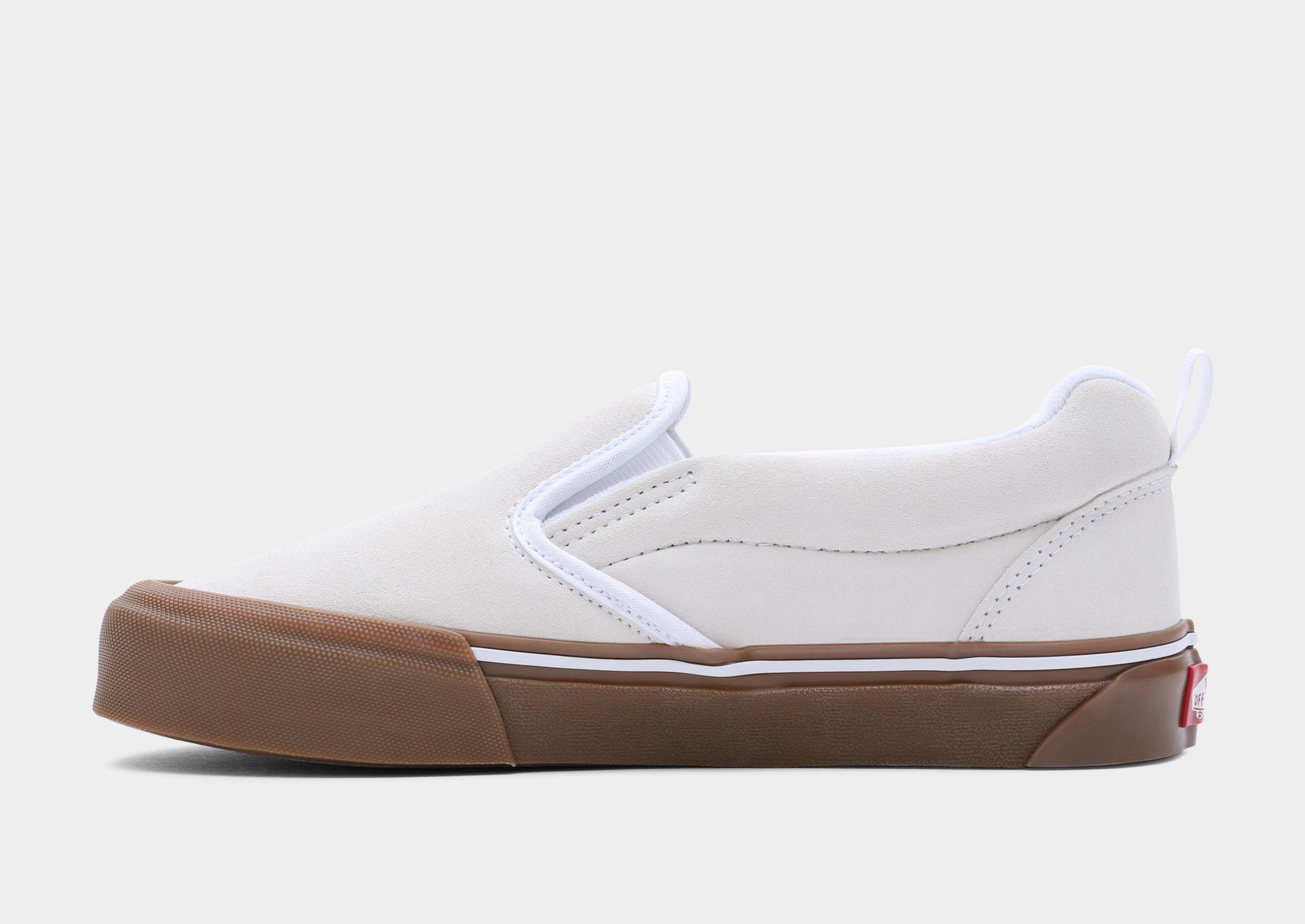 Vans white slip on sales gum bumper