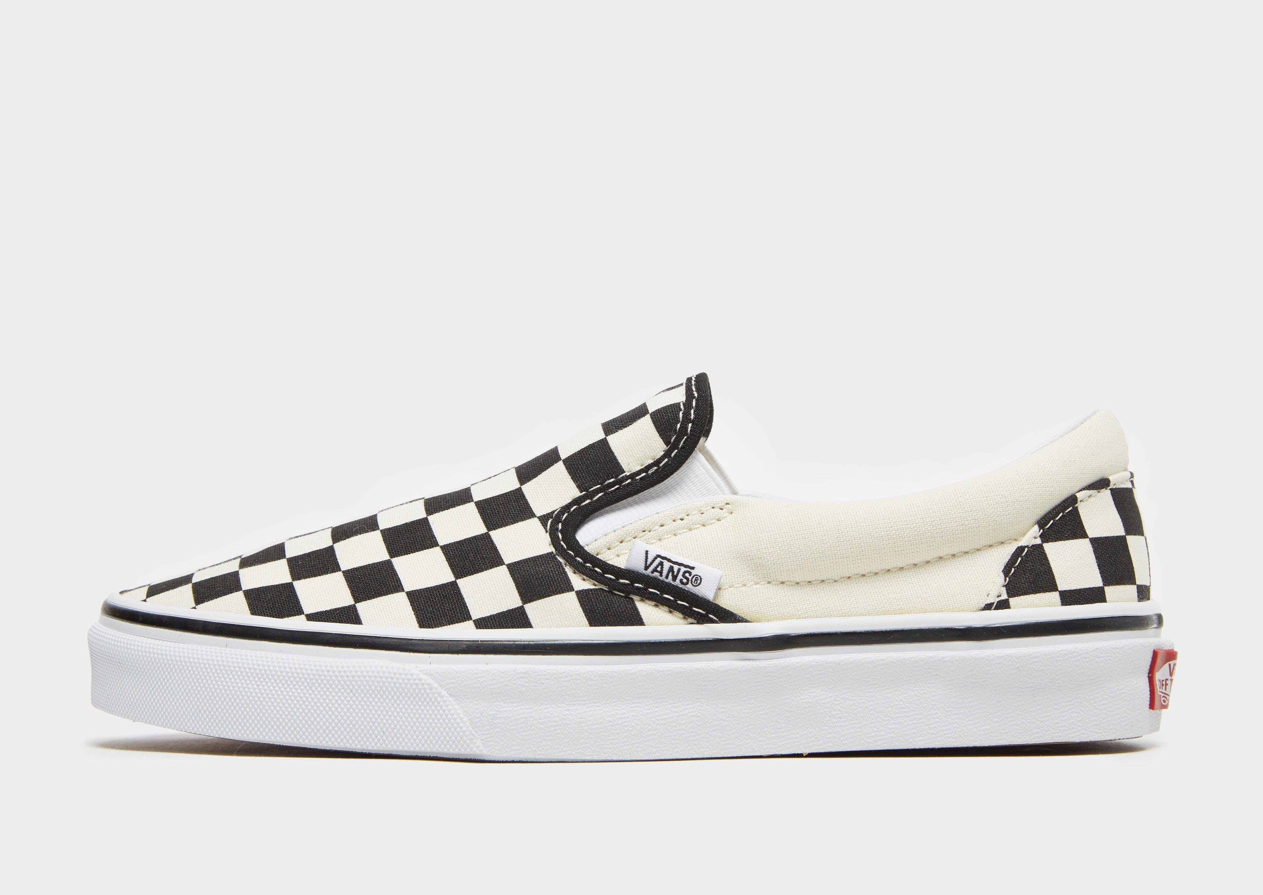 Black Vans รองเท้าผู้ชาย Classic SlipOn Checkerboard JD Sports Thailand