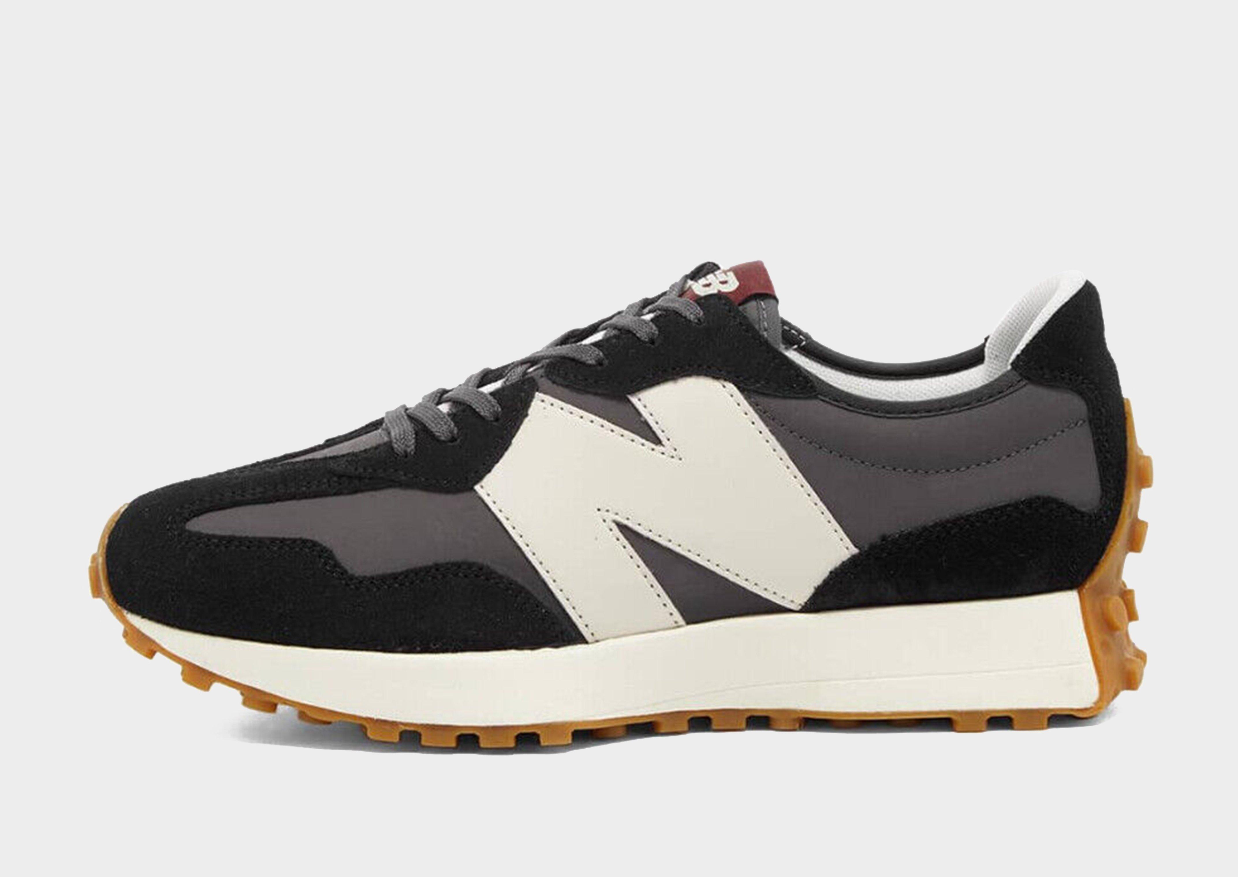 black and beige new balance 327
