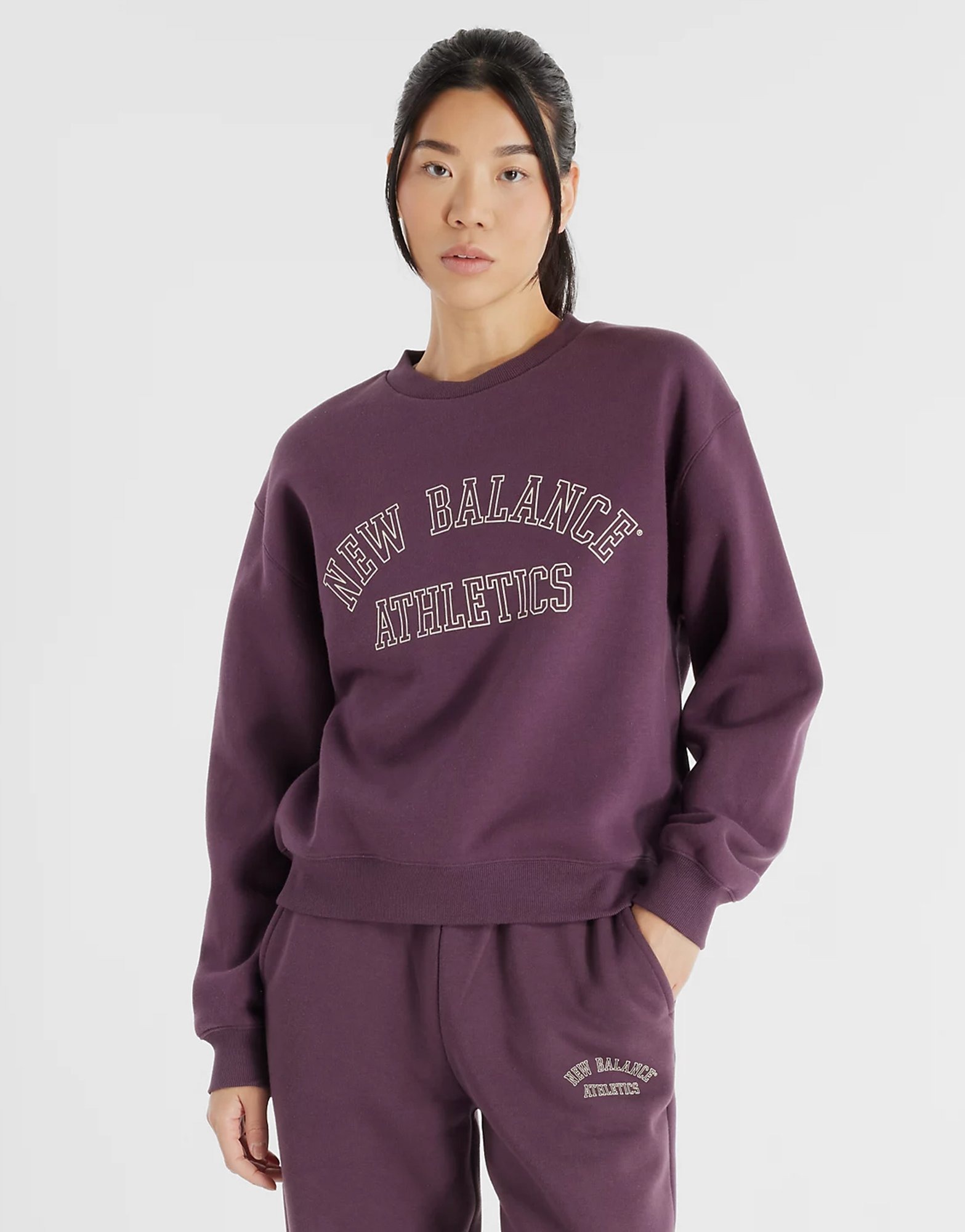 Purple New Balance Graphic Fleece Crew JD Sports Singapore