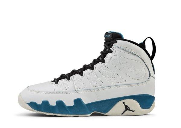 Air Jordan IX White / Black Dark Powder Blue