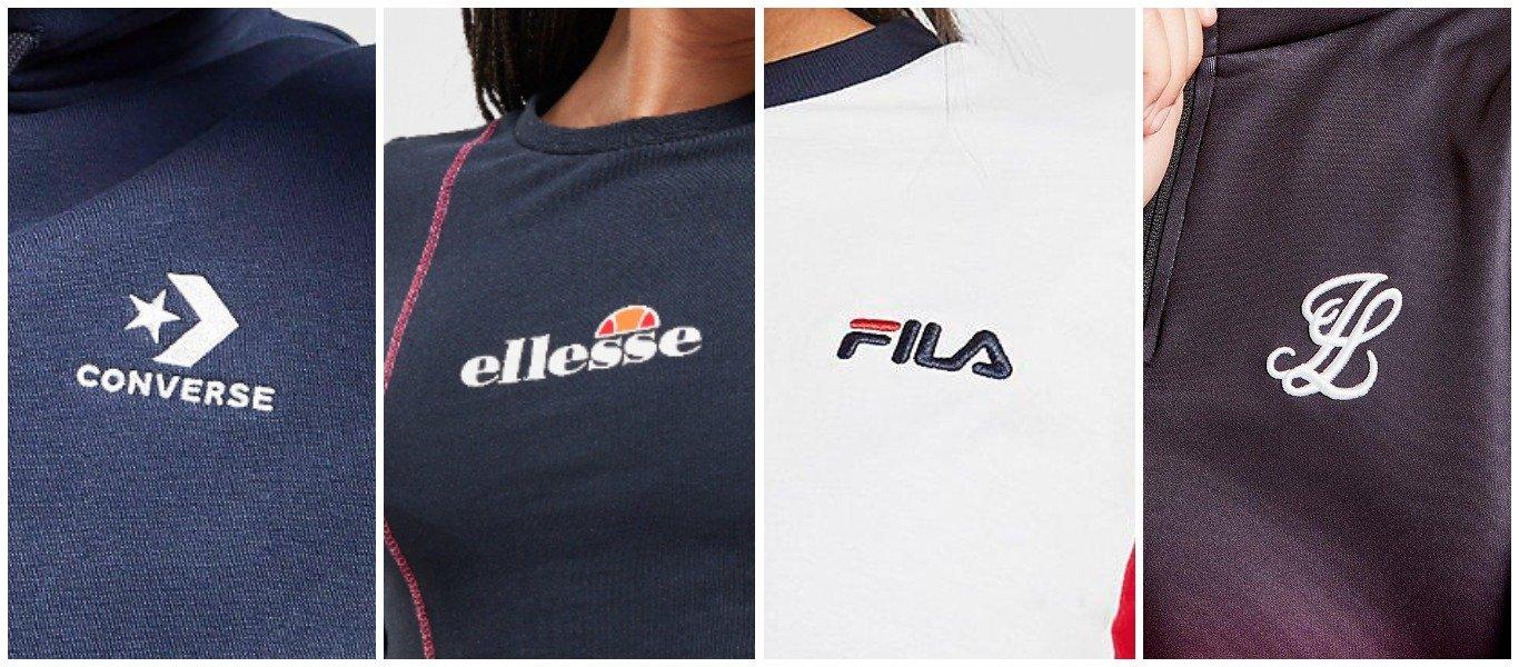 Logos en camisetas de Converse, Ellesse, Fila e Illusive London
