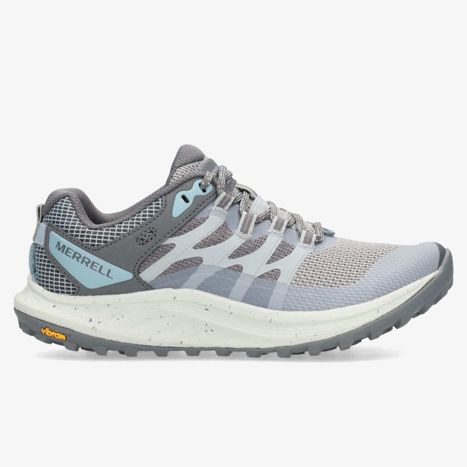 Merrell antora 3 gtx hardloopschoenen grijs/blauw dames