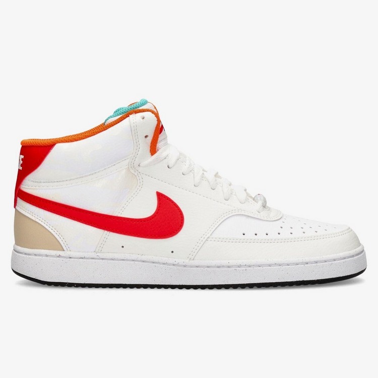 NIKE COURT VISION MID SNEAKERS WIT/ROOD HEREN