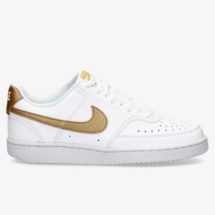 NIKE COURT VISION LOW SNEAKERS WIT/GOUD DAMES