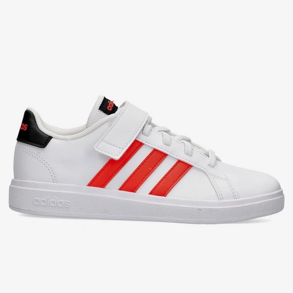 ADIDAS GRAND COURT 2.0 SNEAKERS WIT/ROOD KINDEREN