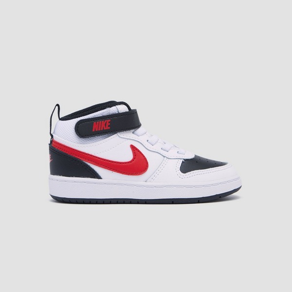 NIKE COURT BOROUGH MID 2 SNEAKERS WIT/ROOD BABY