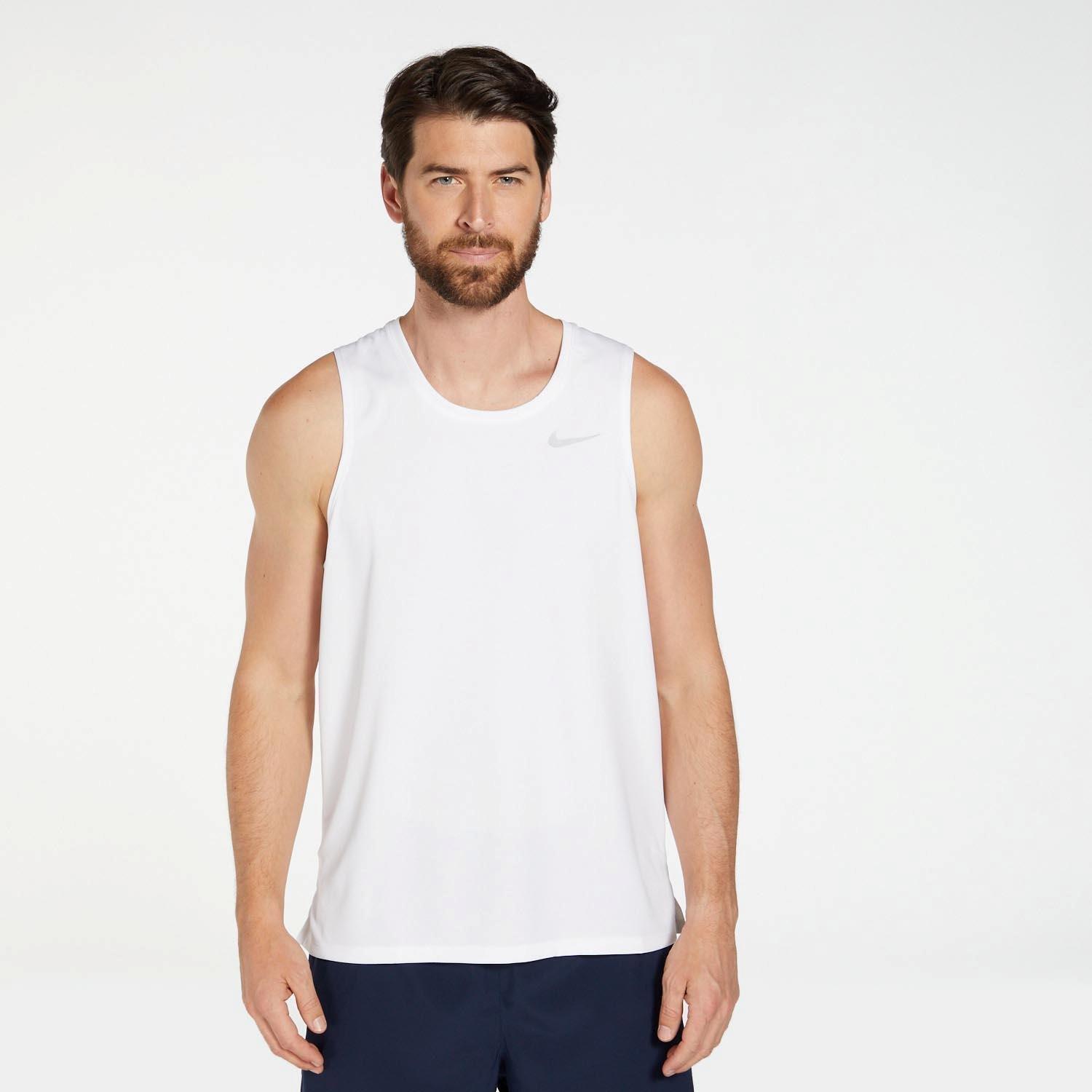 Nike miler hardlooptanktop wit heren
