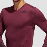 ADIDAS TECHFIT 3-STRIPES FITTED SPORTTOP ROOD HEREN