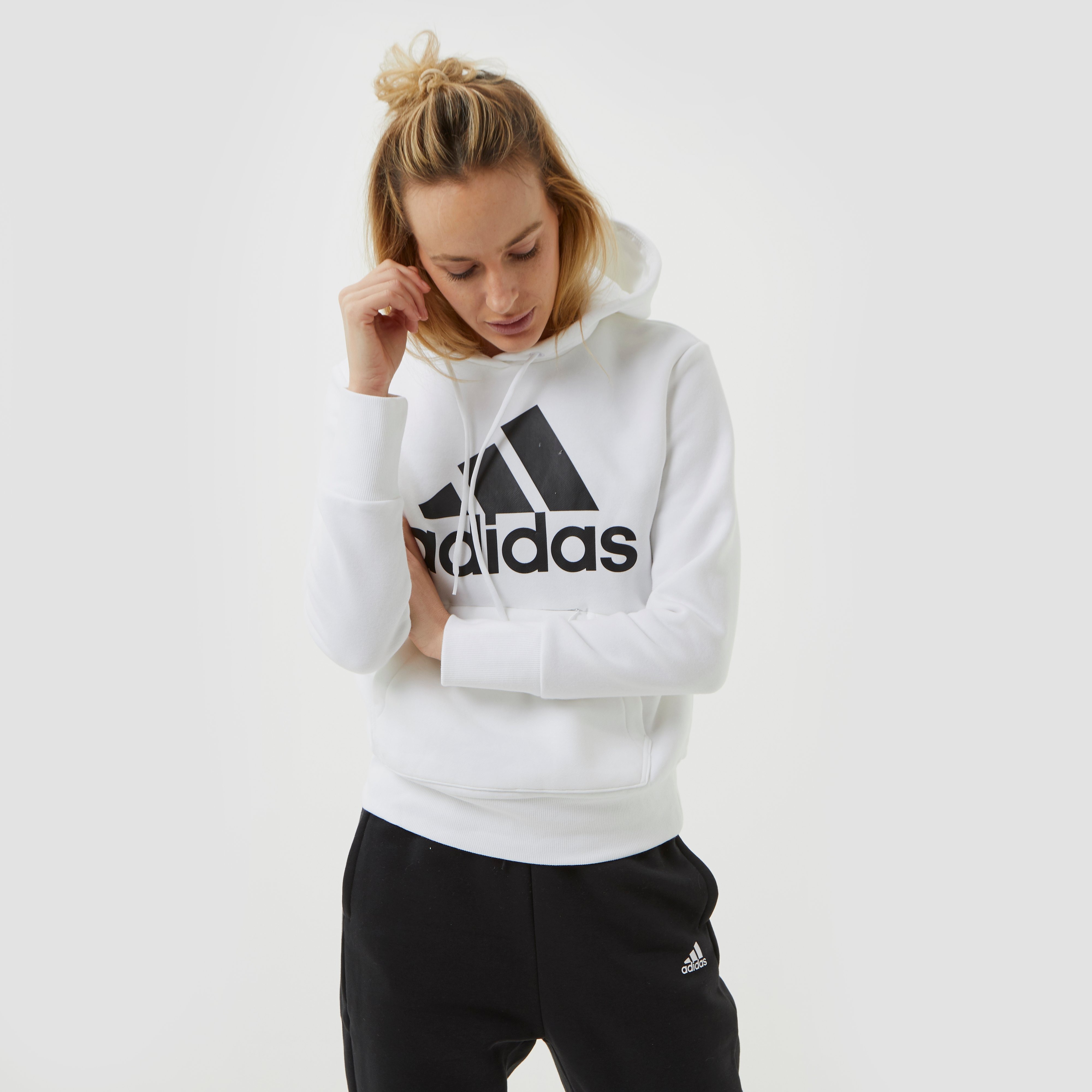 ADIDAS BADGE OF SPORT PULLOVER FLEECE TRUI WIT DAMES