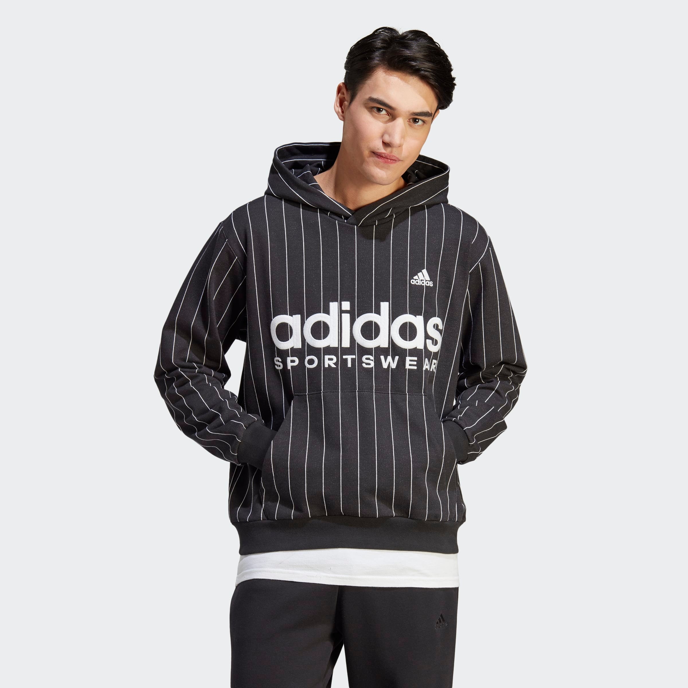 ADIDAS PINSTRIPE FLEECE TRUI ZWART HEREN