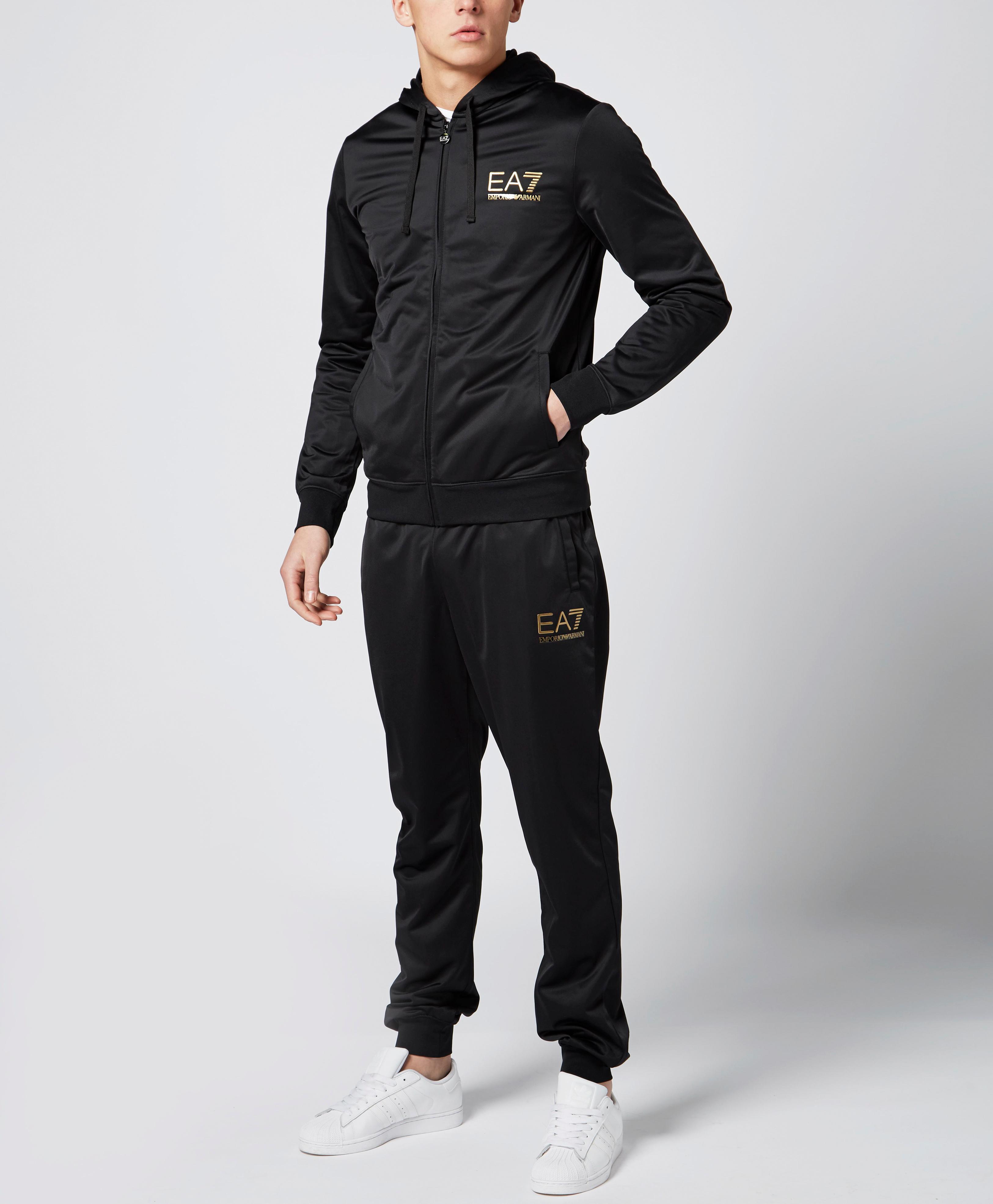 ea7 black and gold tracksuit