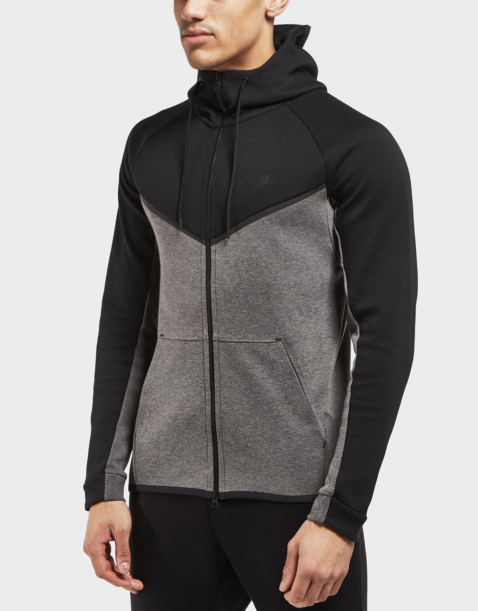 nike tech fleece windrunner hoodie grey and black