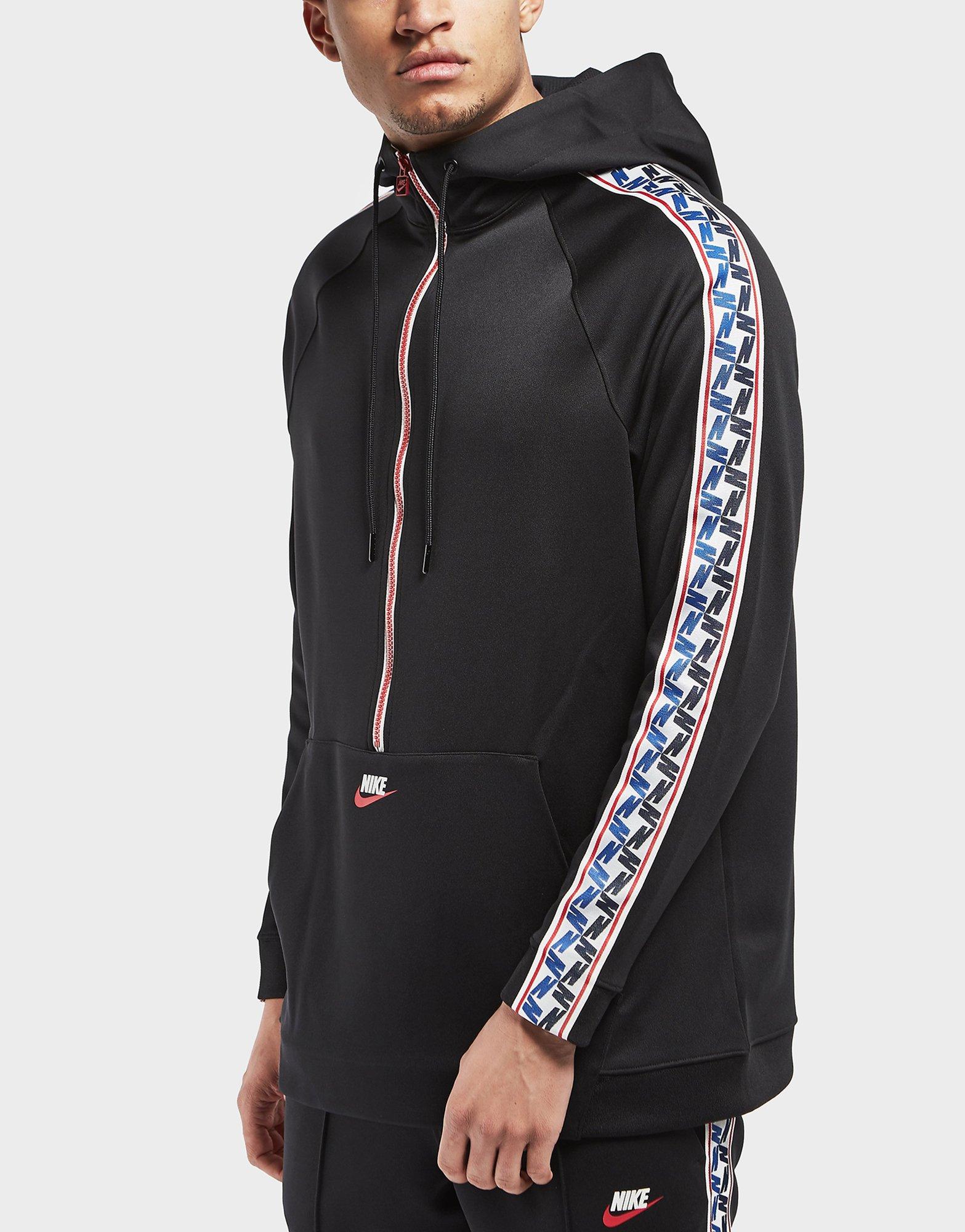 nike half zip taped poly hoodie