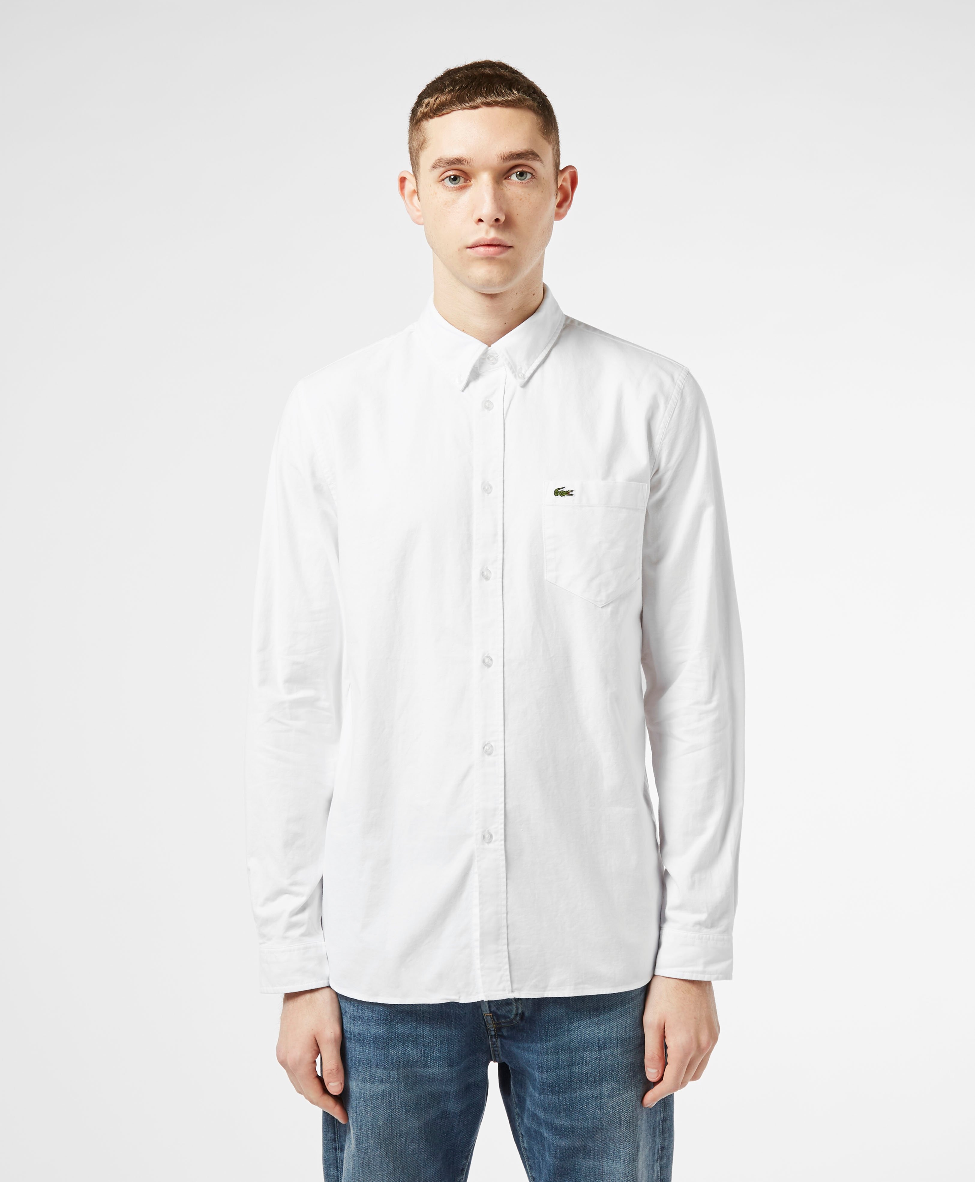 lacoste oxford shirt white