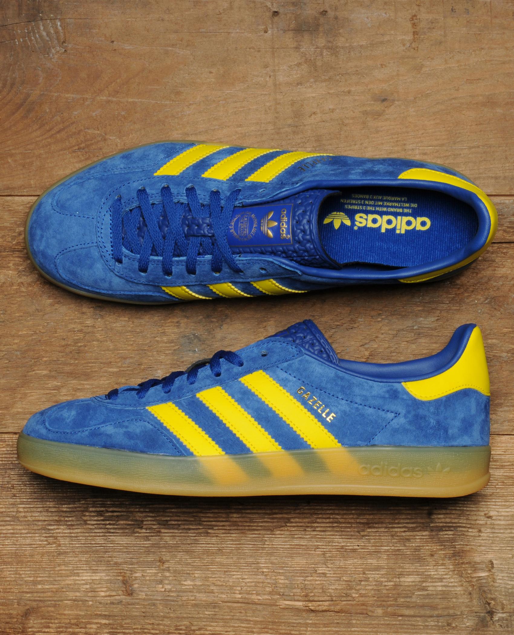 adidas gazelle indoor blue yellow